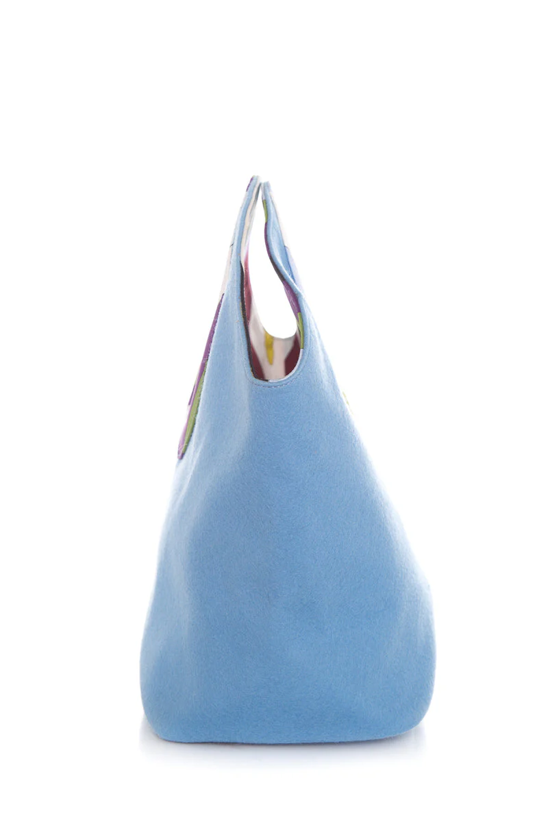 Emilio Pucci Baby Blue & Multi Color Printed Handbag - Image 4