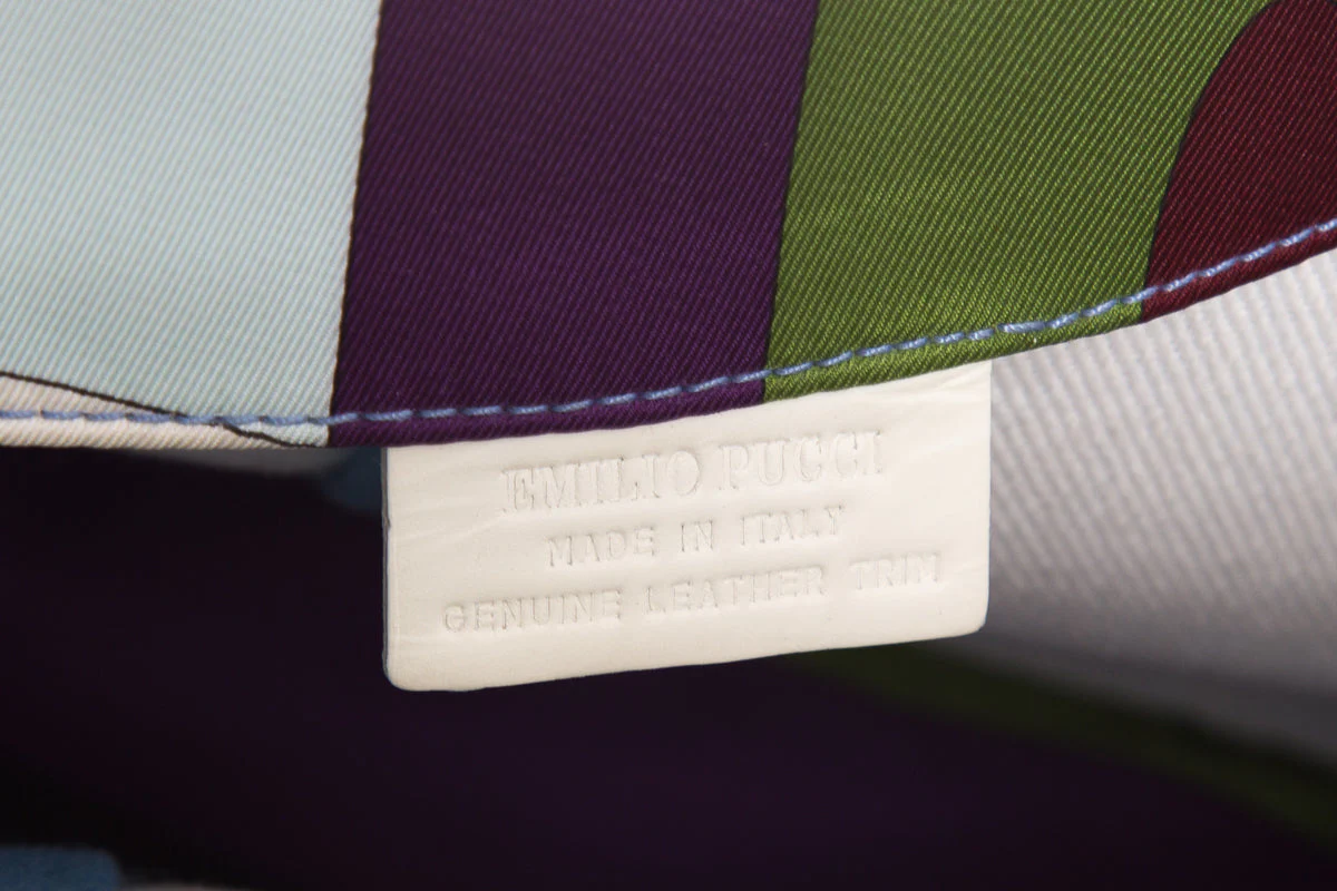 Emilio Pucci Baby Blue & Multi Color Printed Handbag - Image 8