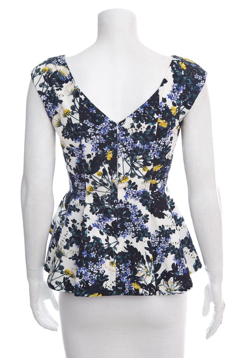 Erdem Floral Sleeveless Peplum Blouse SZ 4 NWT - Image 3