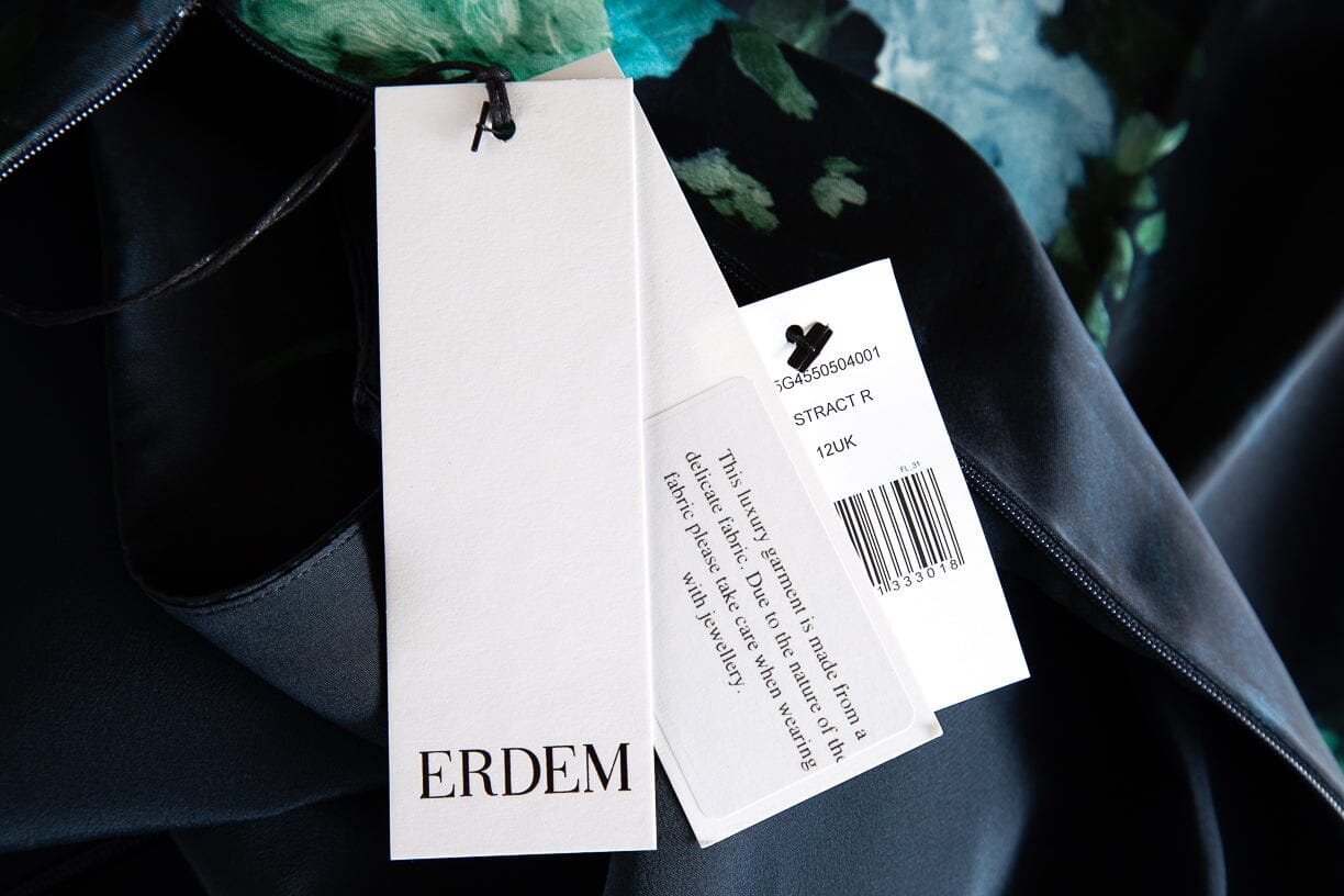 Erdem Navy Floral "Duchess" Full Length Gown SZ 8 - Image 4