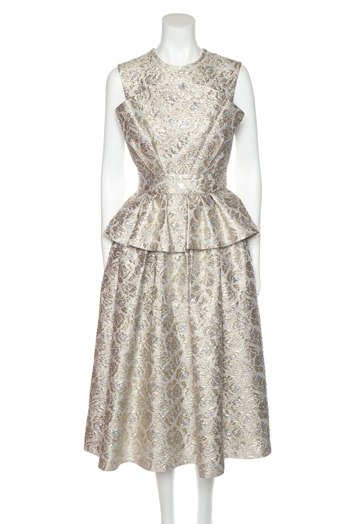 Erdem SS '24 Gold Floral Jacquard A-Line Dress SZ 4 NWT