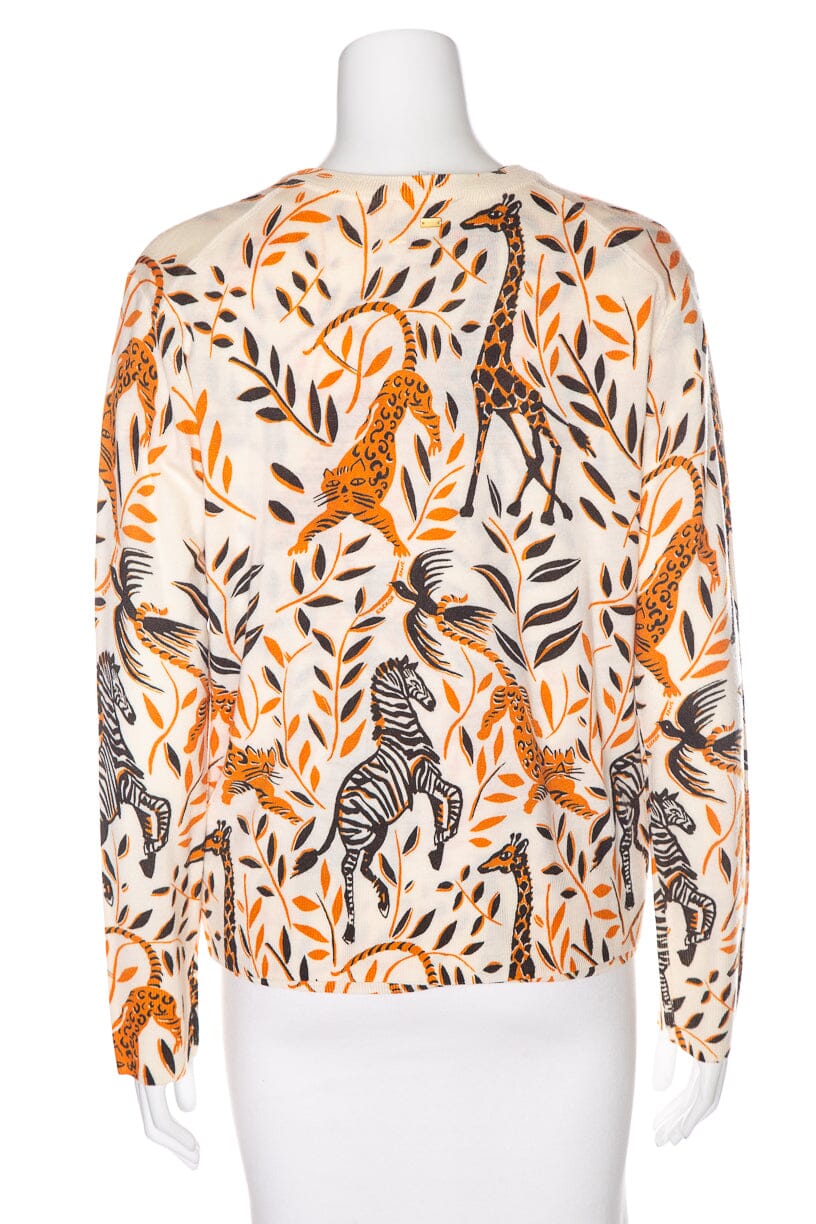 Escada Sport Cream Safari Print Sweater Set SZ L - Image 3