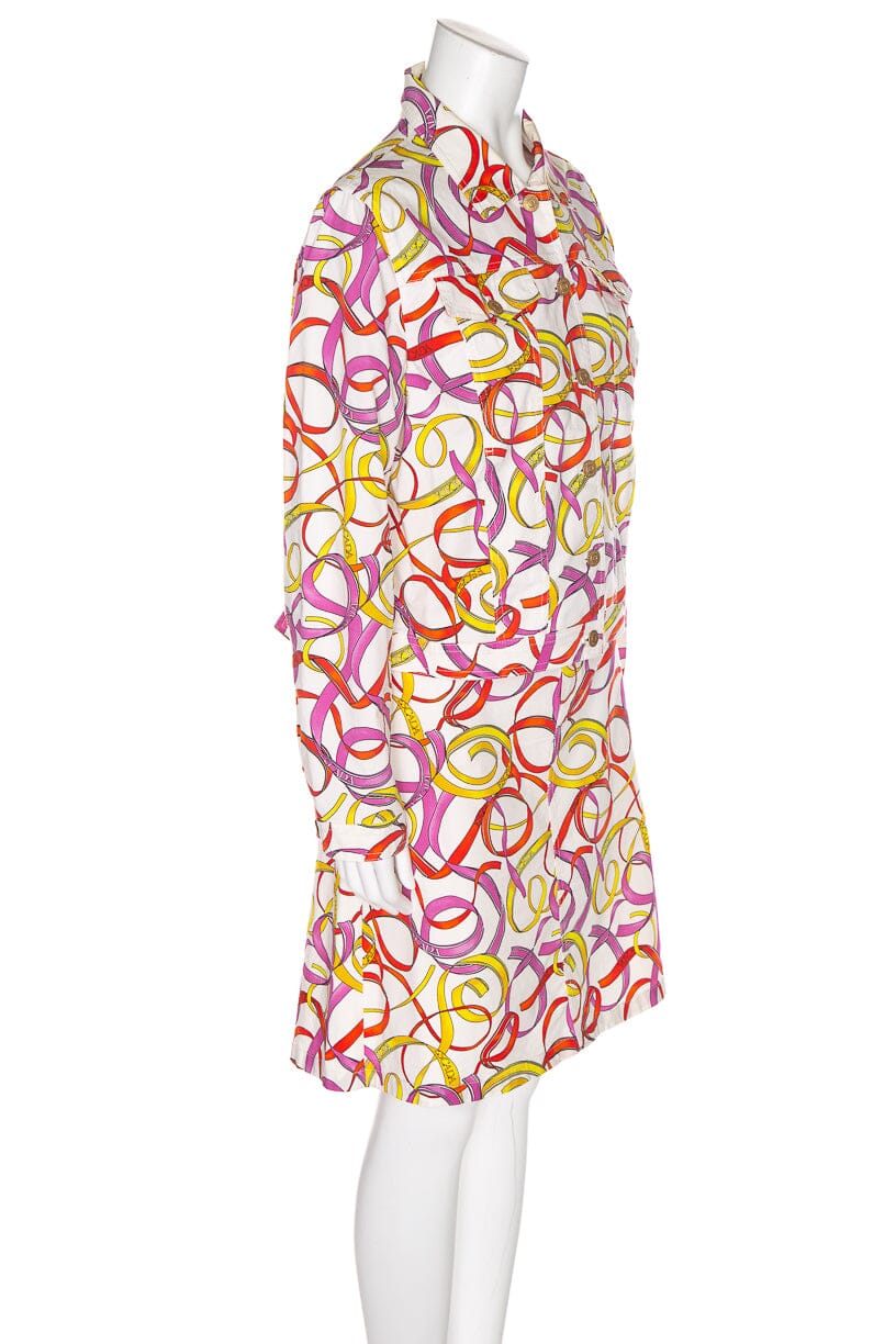 Escada White & Multi Color Ribbon jacket & Skirt Set SZ 40 - Image 2