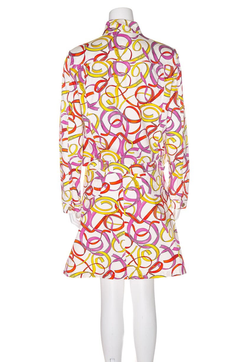 Escada White & Multi Color Ribbon jacket & Skirt Set SZ 40 - Image 3