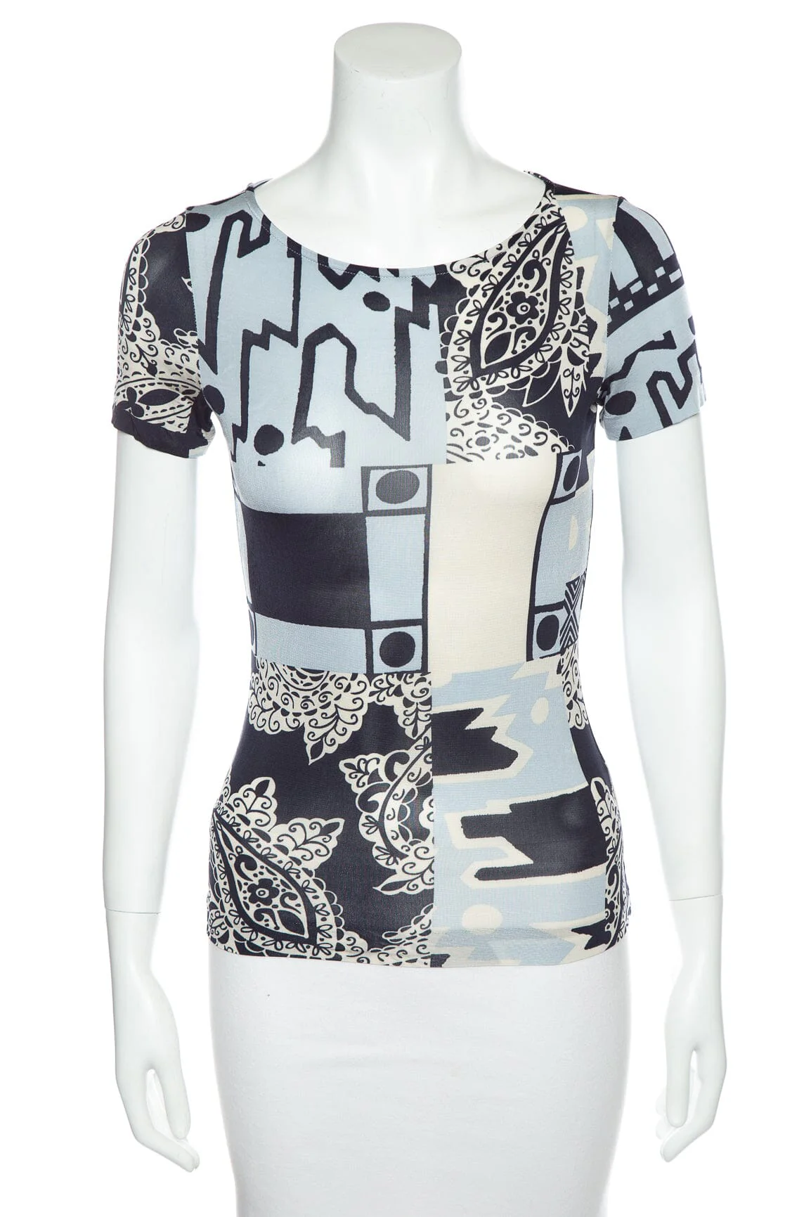 Etro Blue Printed Top SZ 40