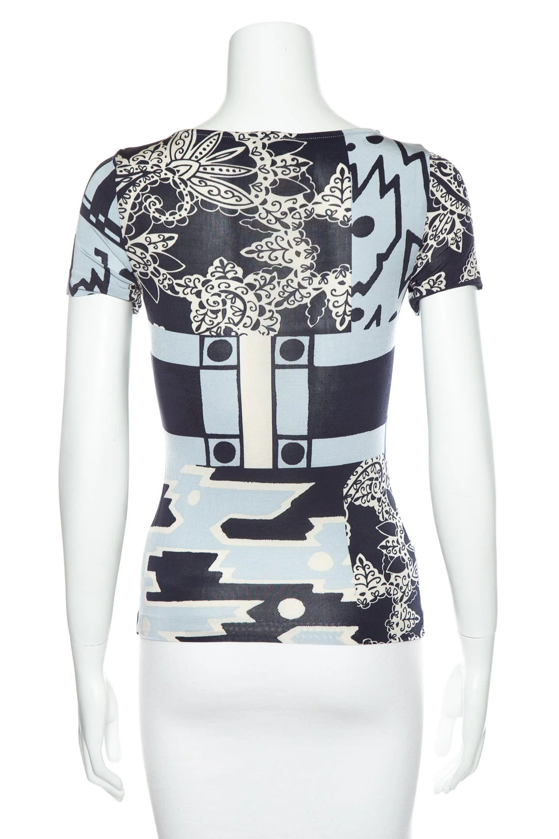 Etro Blue Printed Top SZ 40 - Image 3