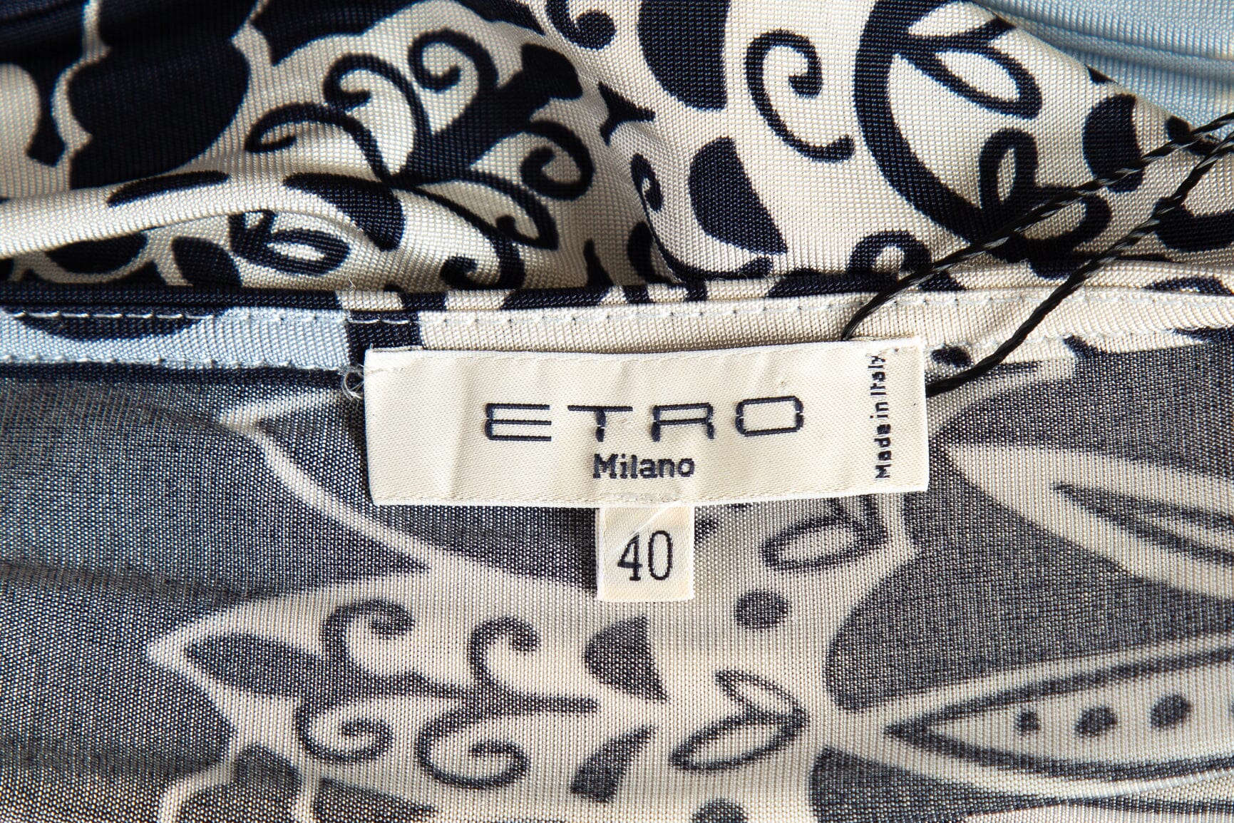 Etro Blue Printed Top SZ 40 - Image 4