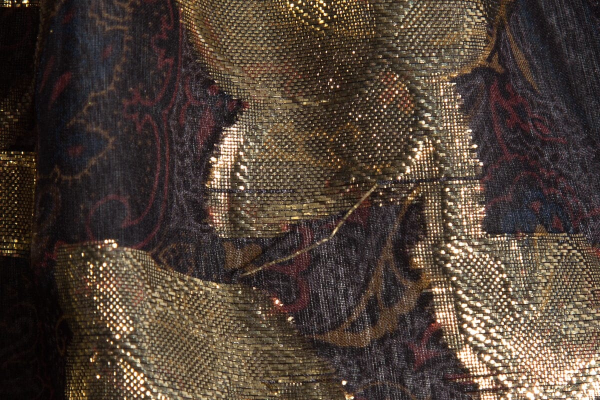 Etro Gold Lame & Paisley Maxi Dress SZ 42 - Image 4