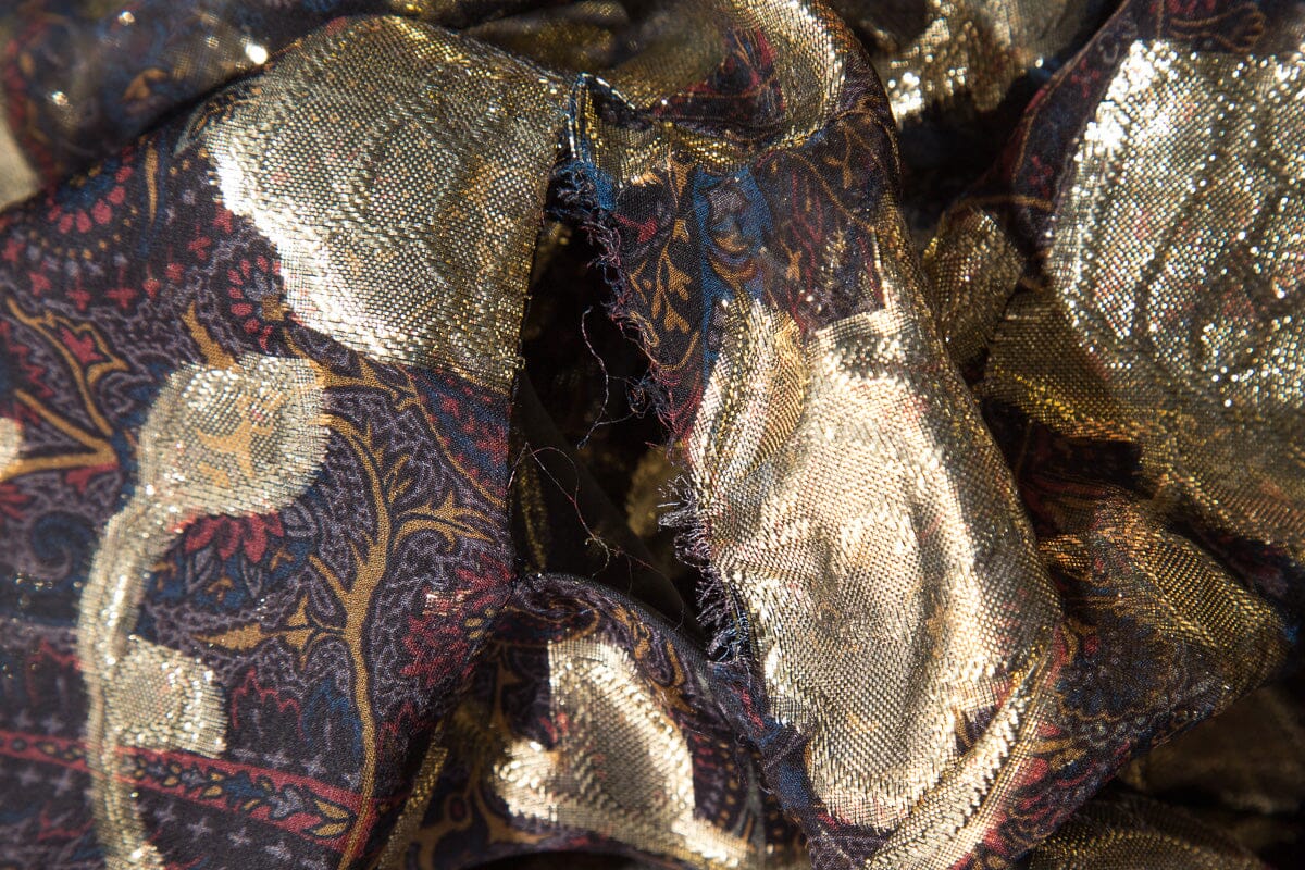 Etro Gold Lame & Paisley Maxi Dress SZ 42 - Image 5
