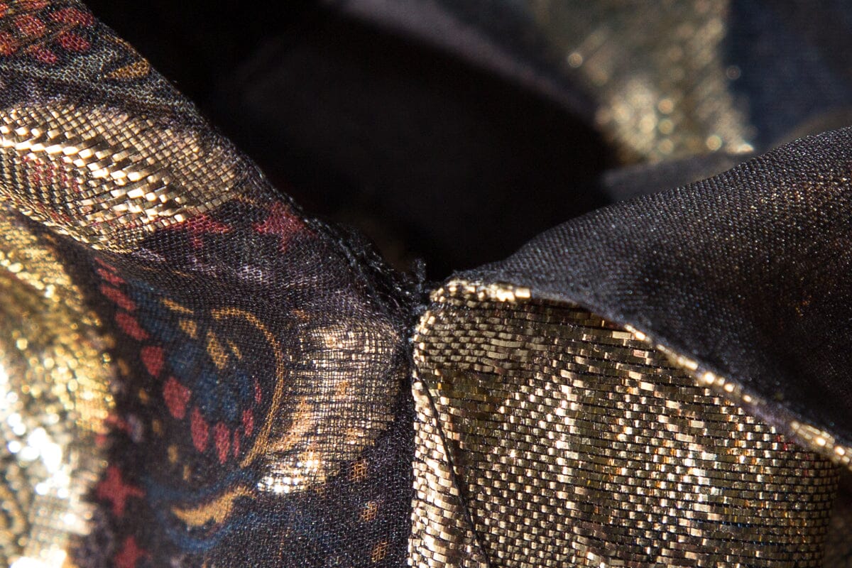 Etro Gold Lame & Paisley Maxi Dress SZ 42 - Image 8