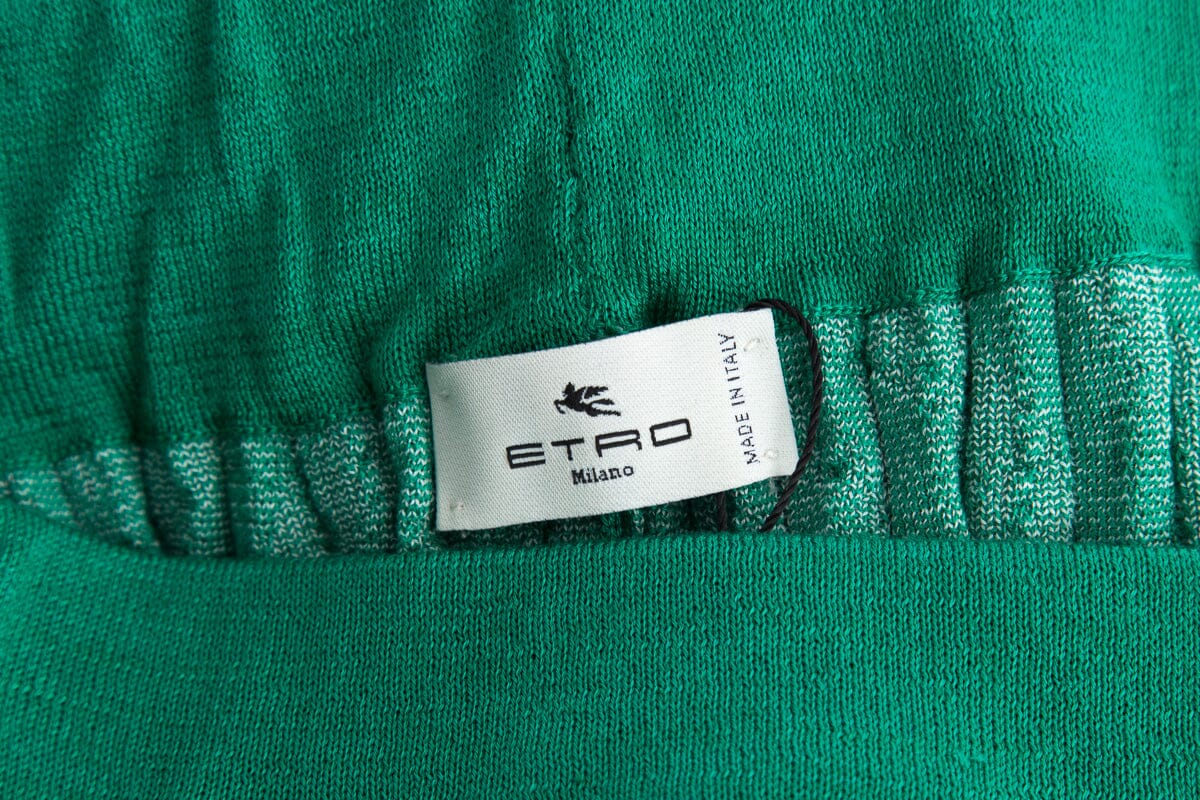 Etro Green Printed Pleated Pants SZ 44 - Image 4
