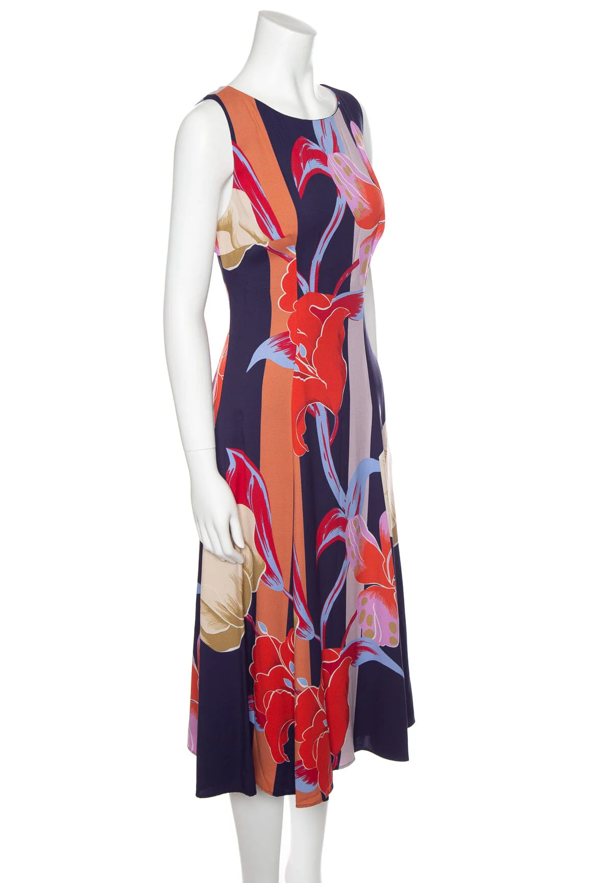 Etro Multicolor Floral Printed Sleeveless Dress SZ 44 - Image 2