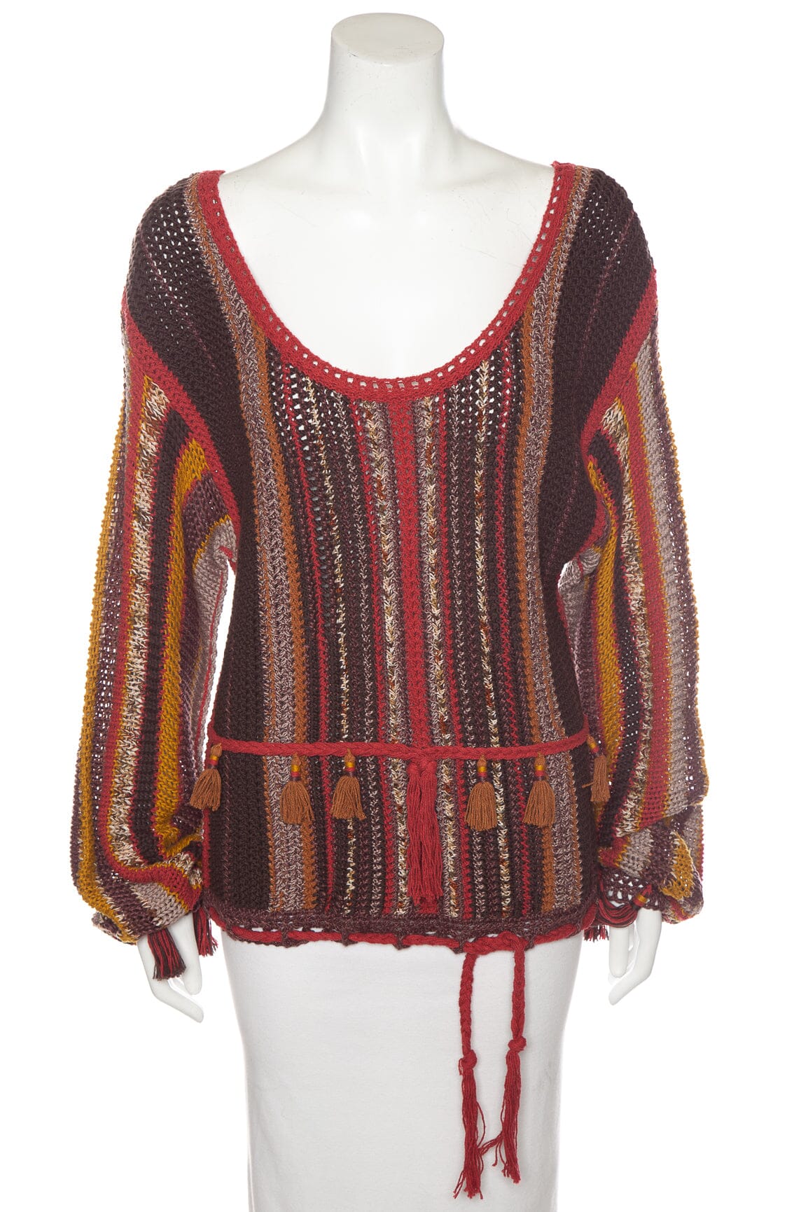 Etro Red & Brown Knit Sweater SZ 44