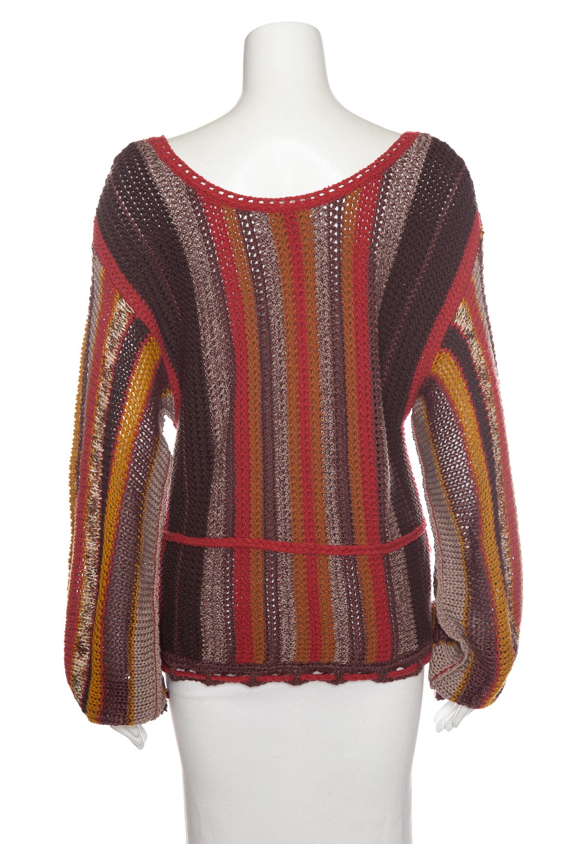 Etro Red & Brown Knit Sweater SZ 44 - Image 3