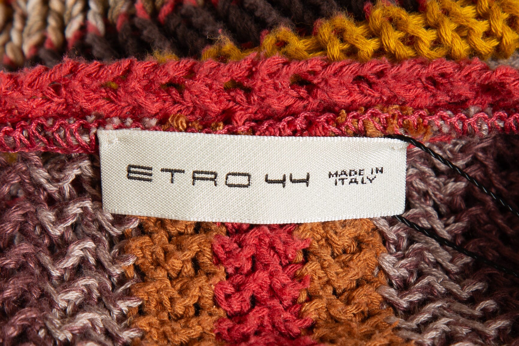 Etro Red & Brown Knit Sweater SZ 44 - Image 4