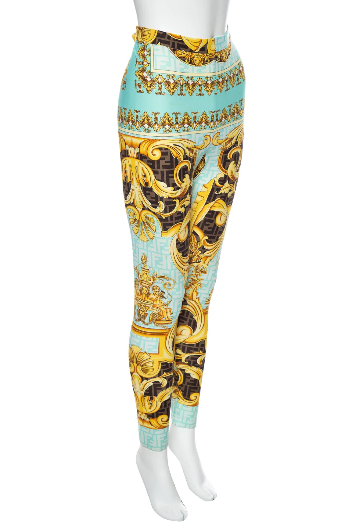 Fendace Multicolor Logo Leggings SZ 44 - Image 2