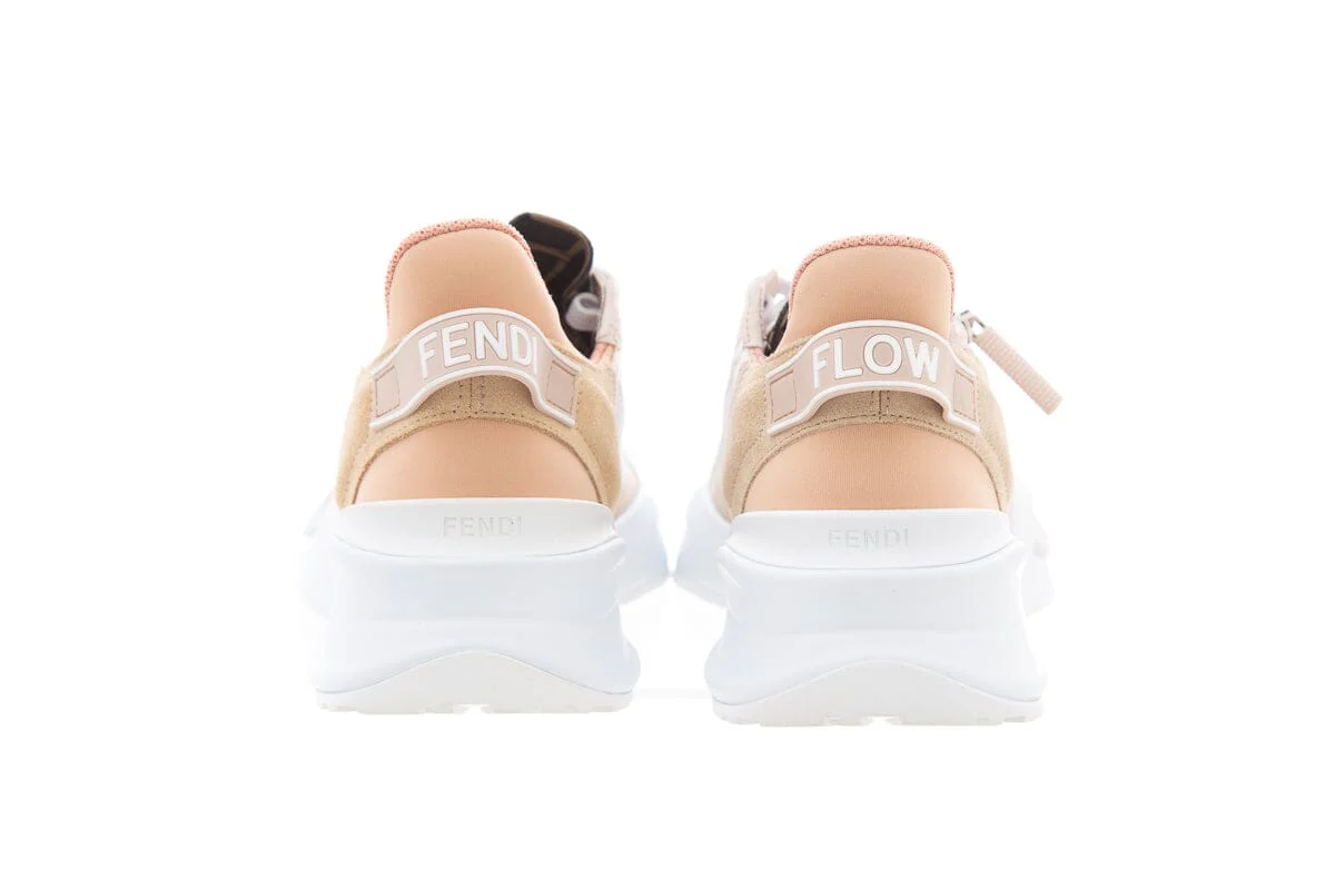 Fendi Flow Tan & Pink Sneakers SZ 37 - Image 4