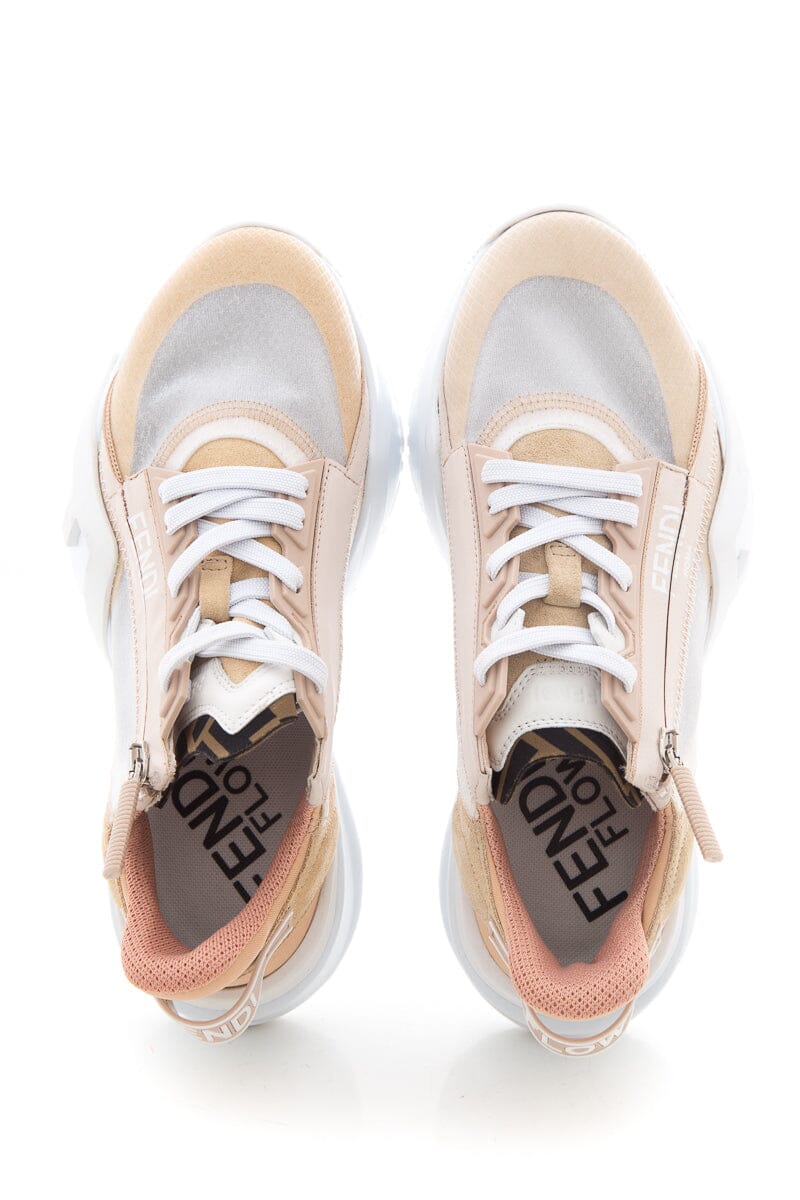 Fendi Flow Tan & Pink Sneakers SZ 37 - Image 5
