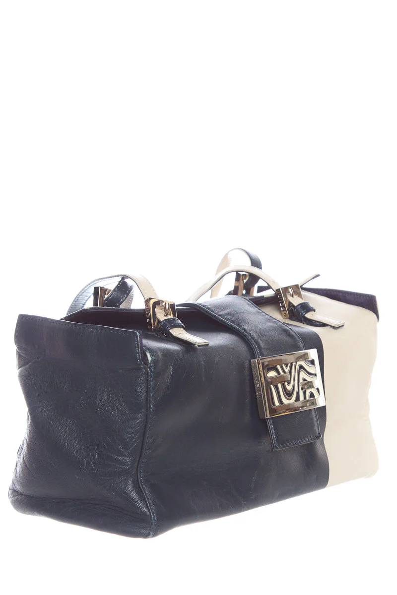 Fendi Navy and Natural Handbag - Image 2