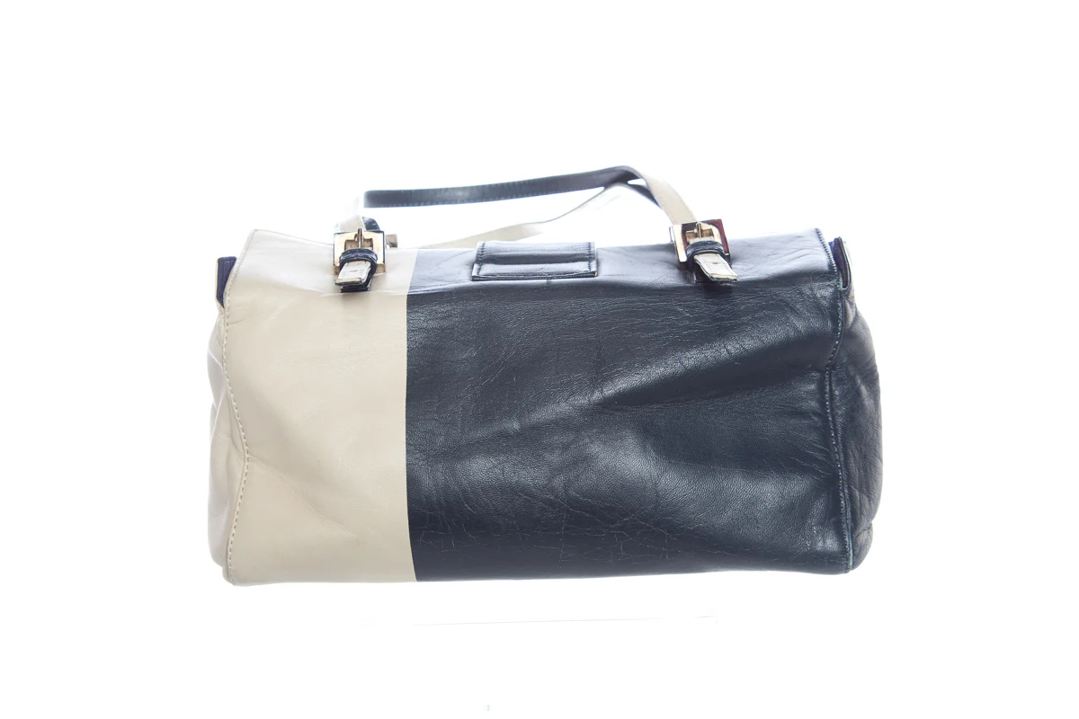 Fendi Navy and Natural Handbag - Image 4