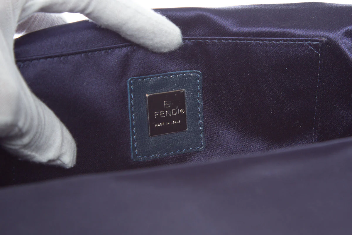 Fendi Navy and Natural Handbag - Image 7