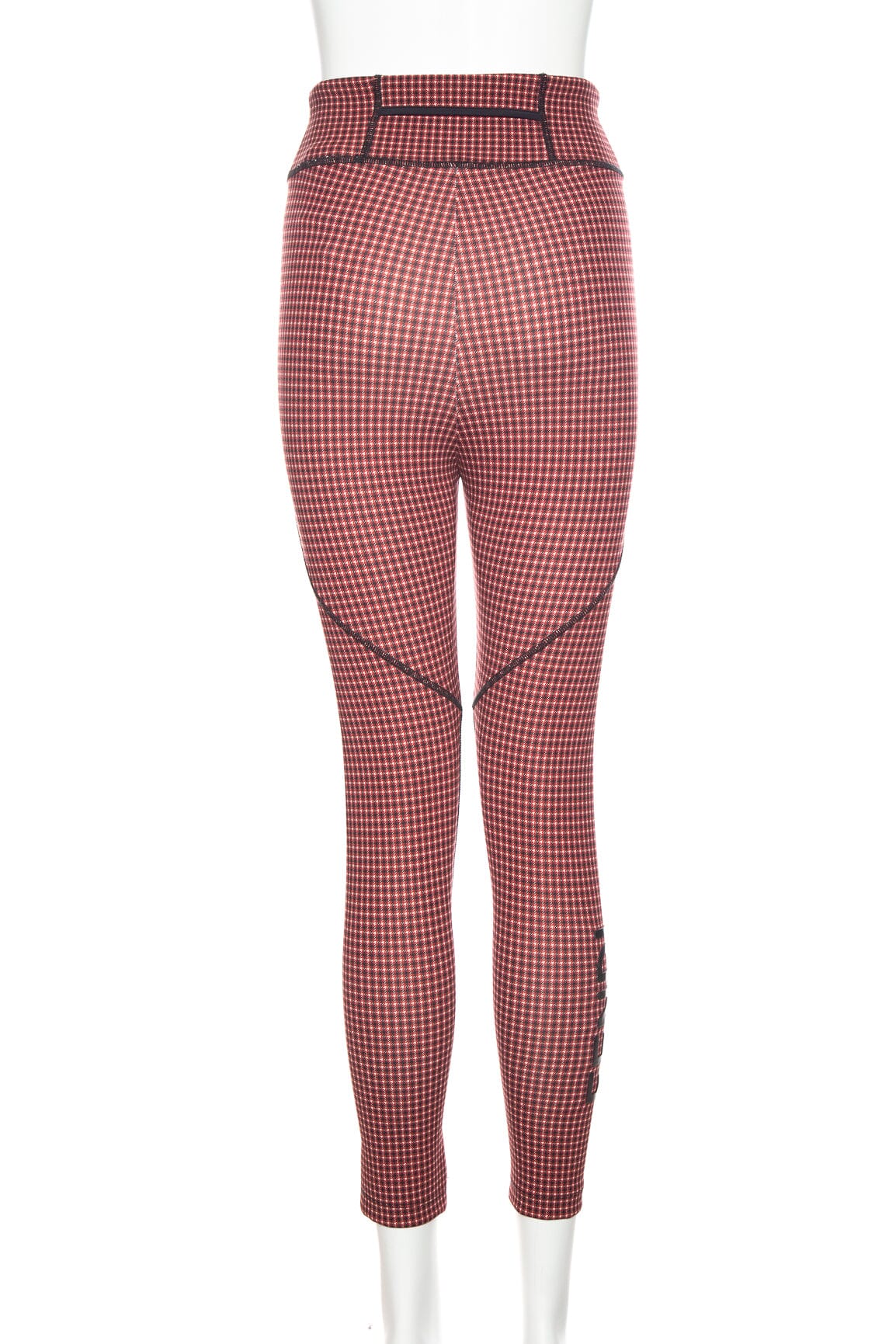 Fendi Red Check Skinny Leggings SZ 38 - Image 3