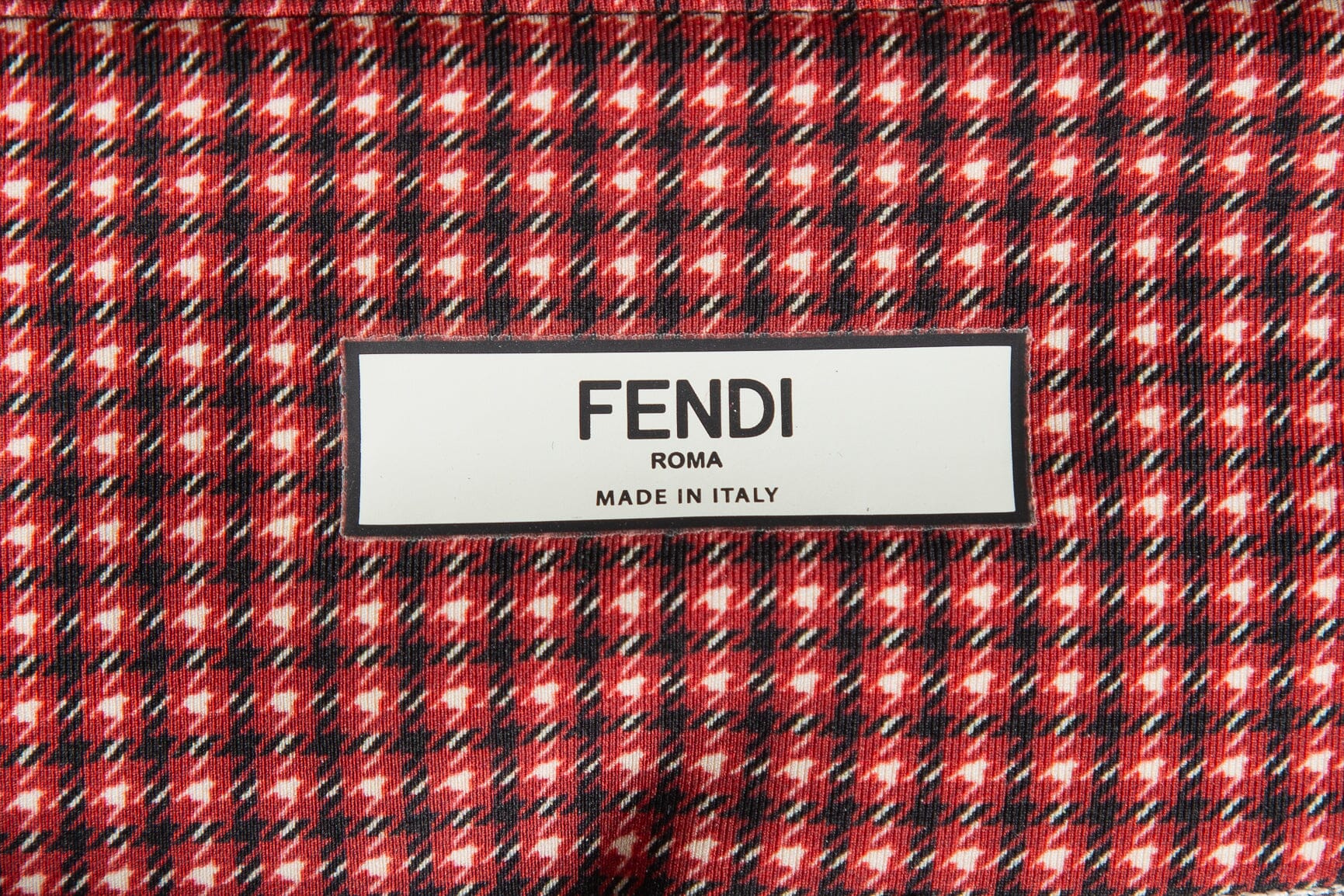 Fendi Red Check Skinny Leggings SZ 38 - Image 4