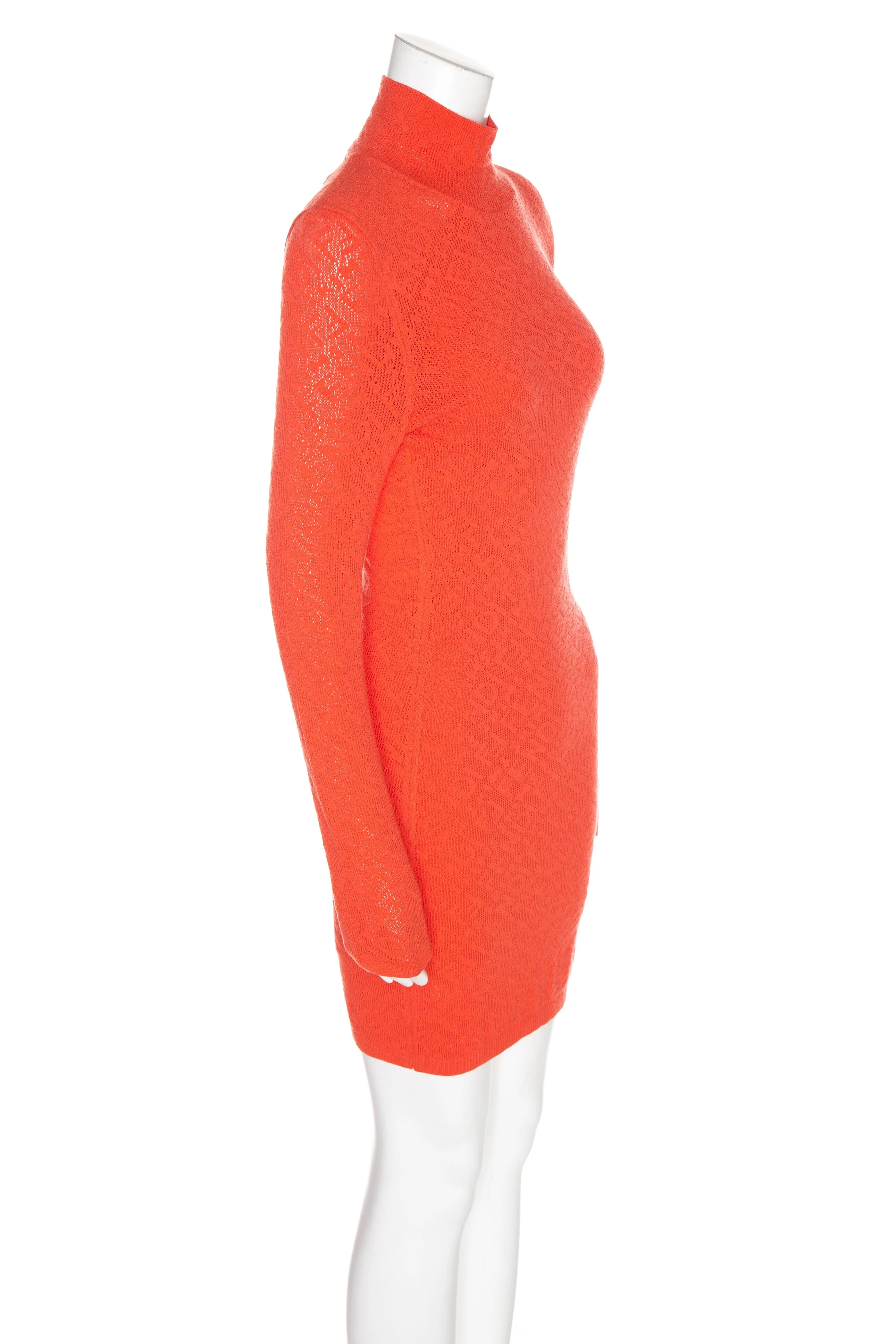 Fendi X Skims Coral Fendi Logo Print Knit Mini Dress SZ 44 NWT - Image 2