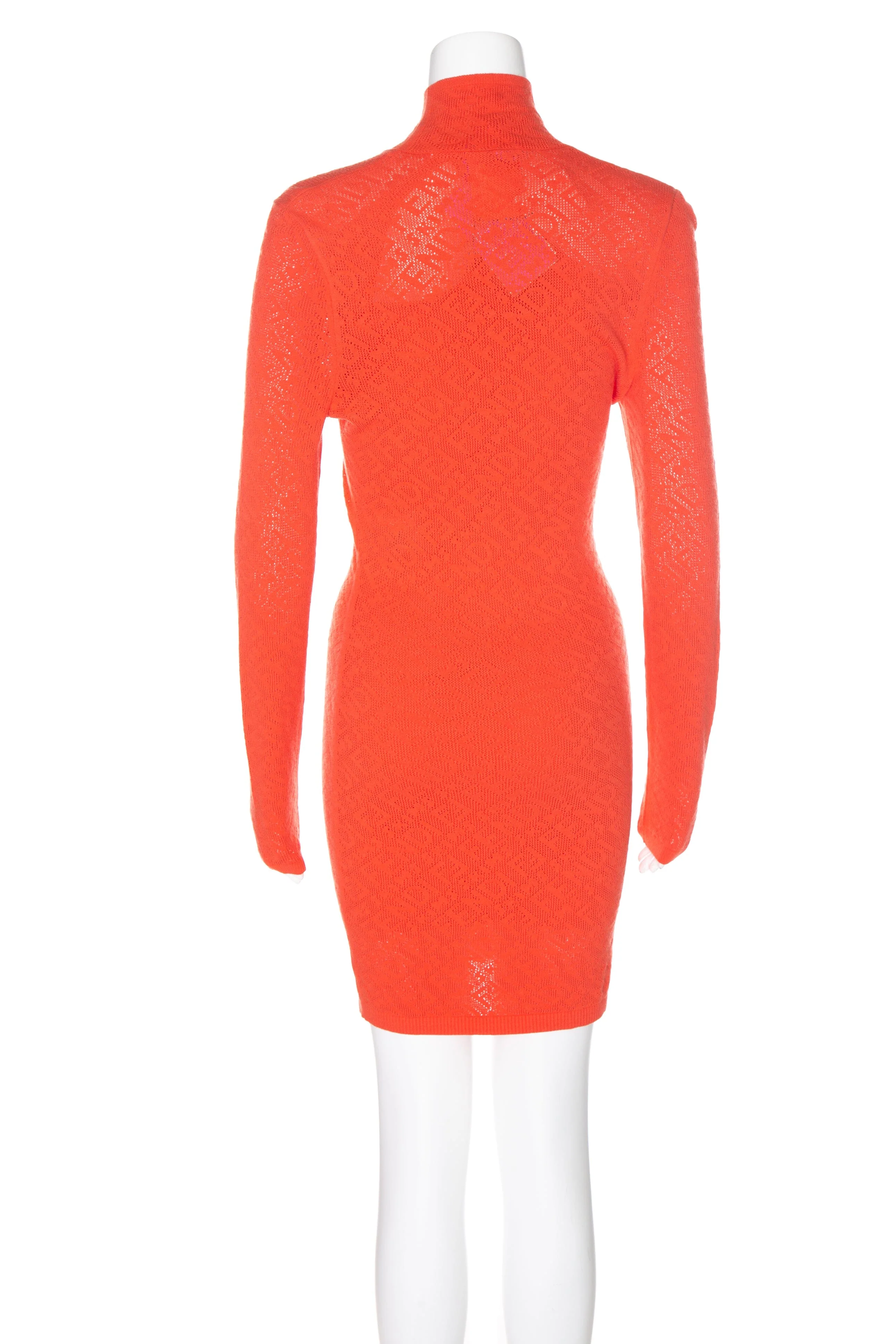Fendi X Skims Coral Fendi Logo Print Knit Mini Dress SZ 44 NWT - Image 3