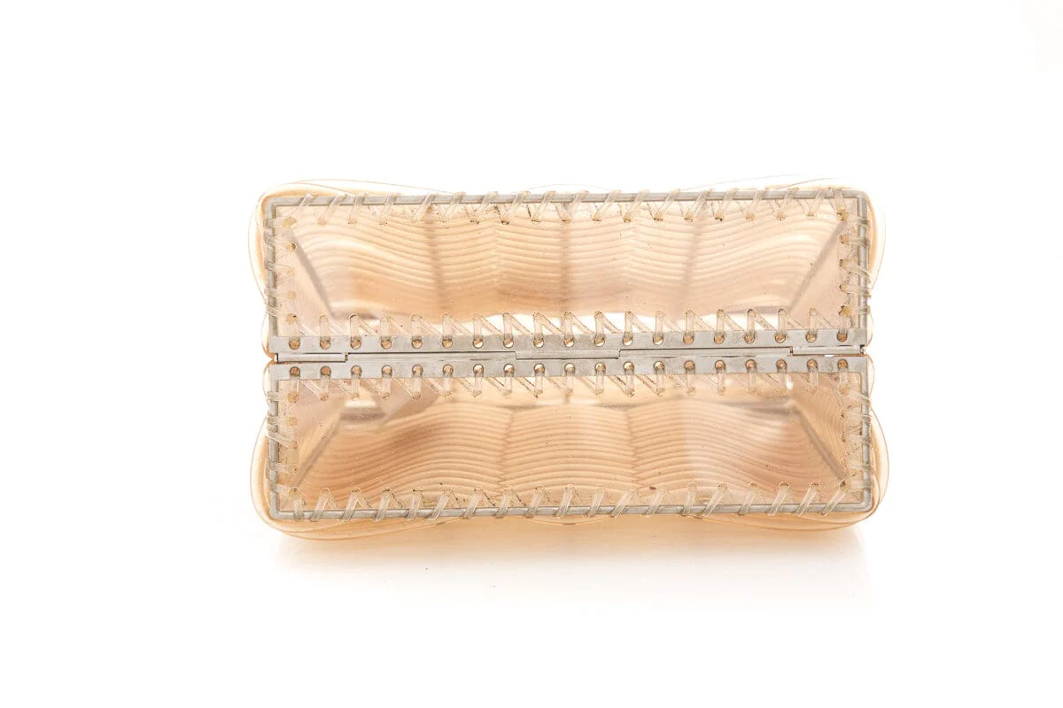 Ferragamo Clear Woven Plastic Top Handle Handbag - Image 4
