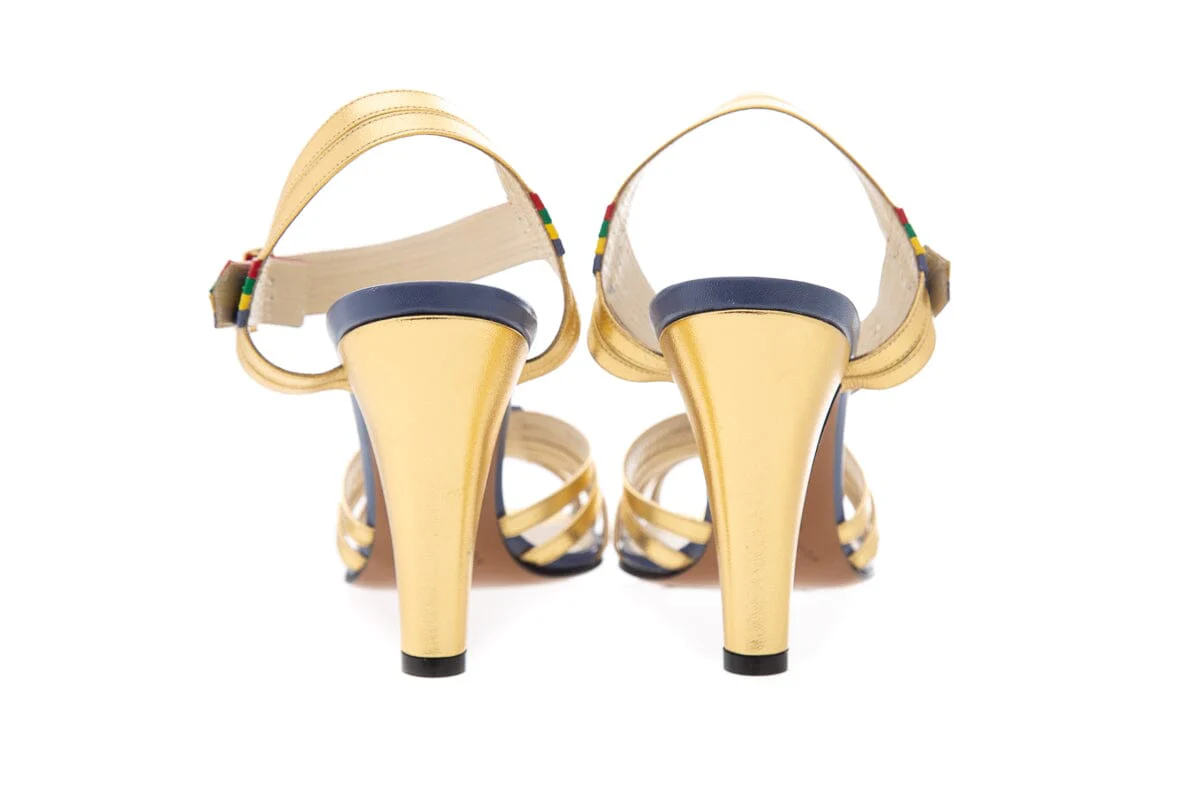 Ferragamo Gold Peep Toe From the Archives 1950's Pumps - Image 4
