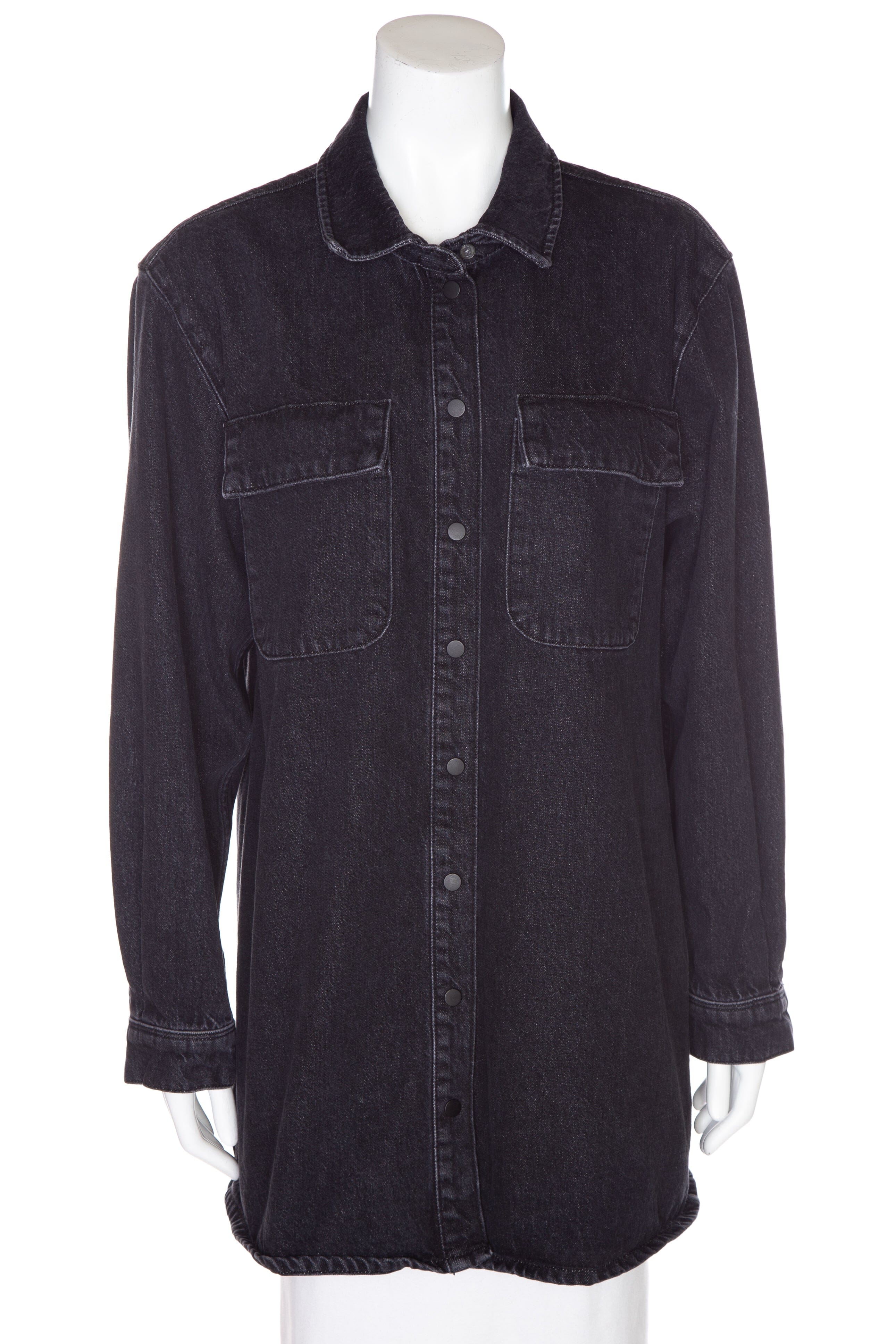 Frame Black Button Up Shirt Jacket SZ S