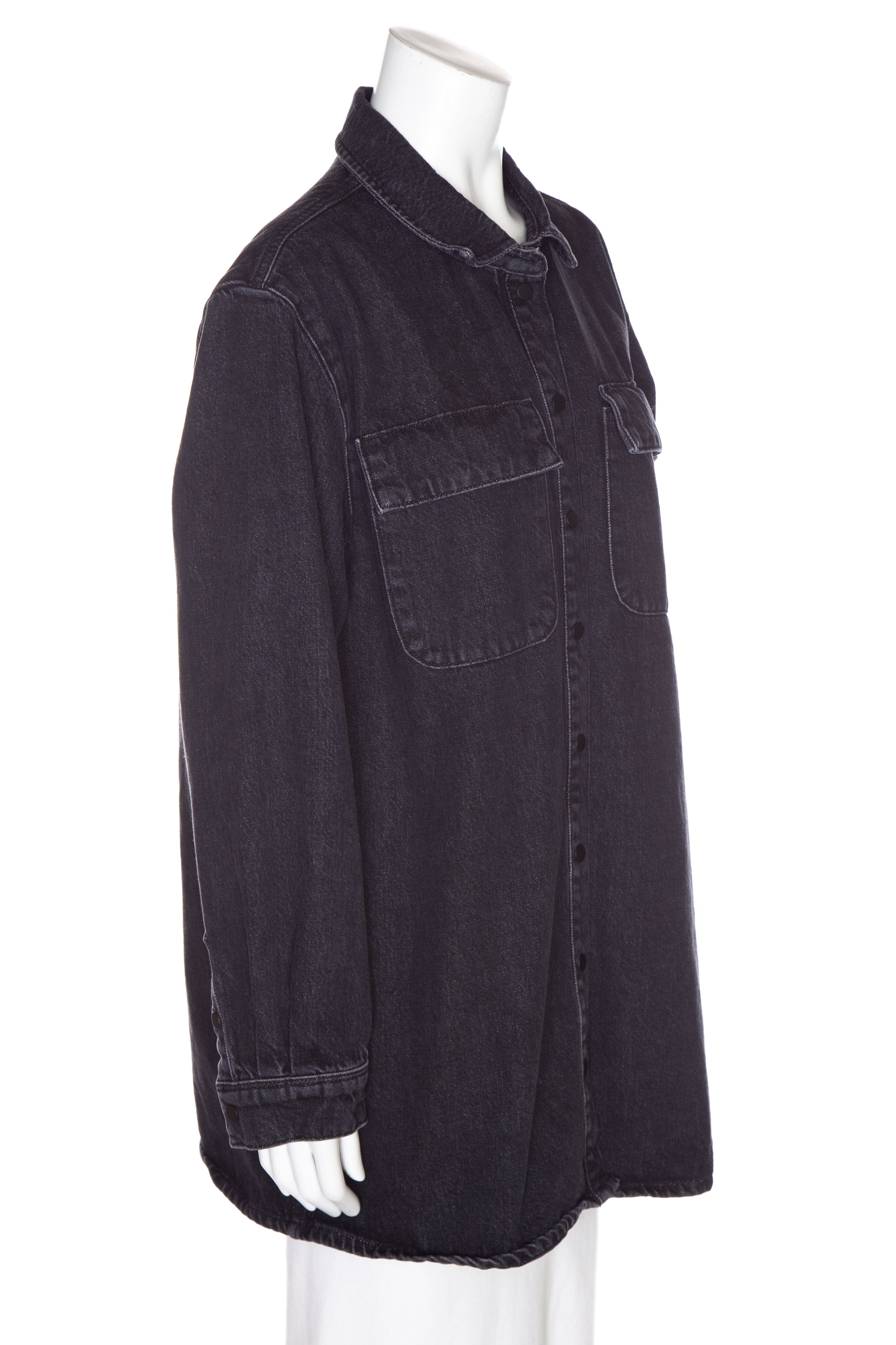 Frame Black Button Up Shirt Jacket SZ S - Image 2