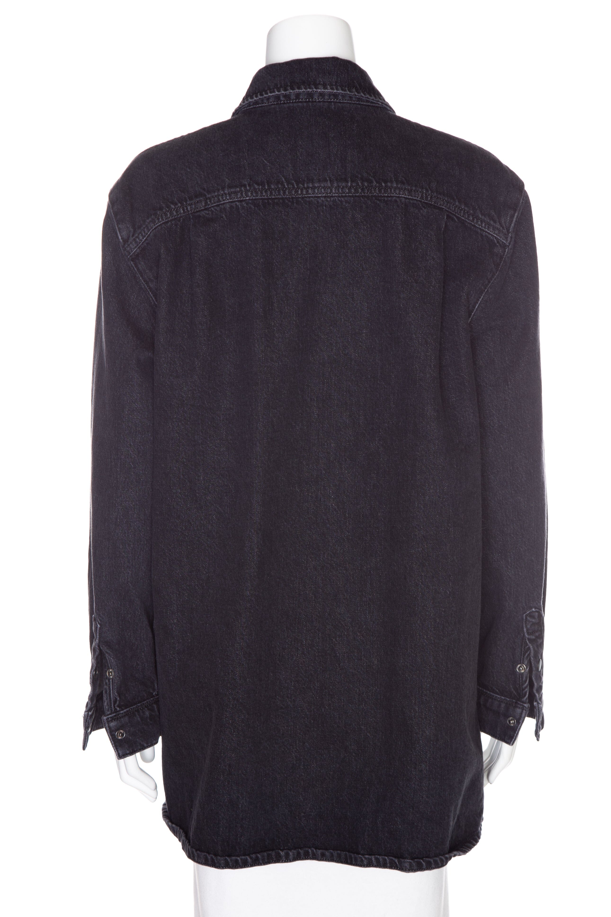 Frame Black Button Up Shirt Jacket SZ S - Image 3
