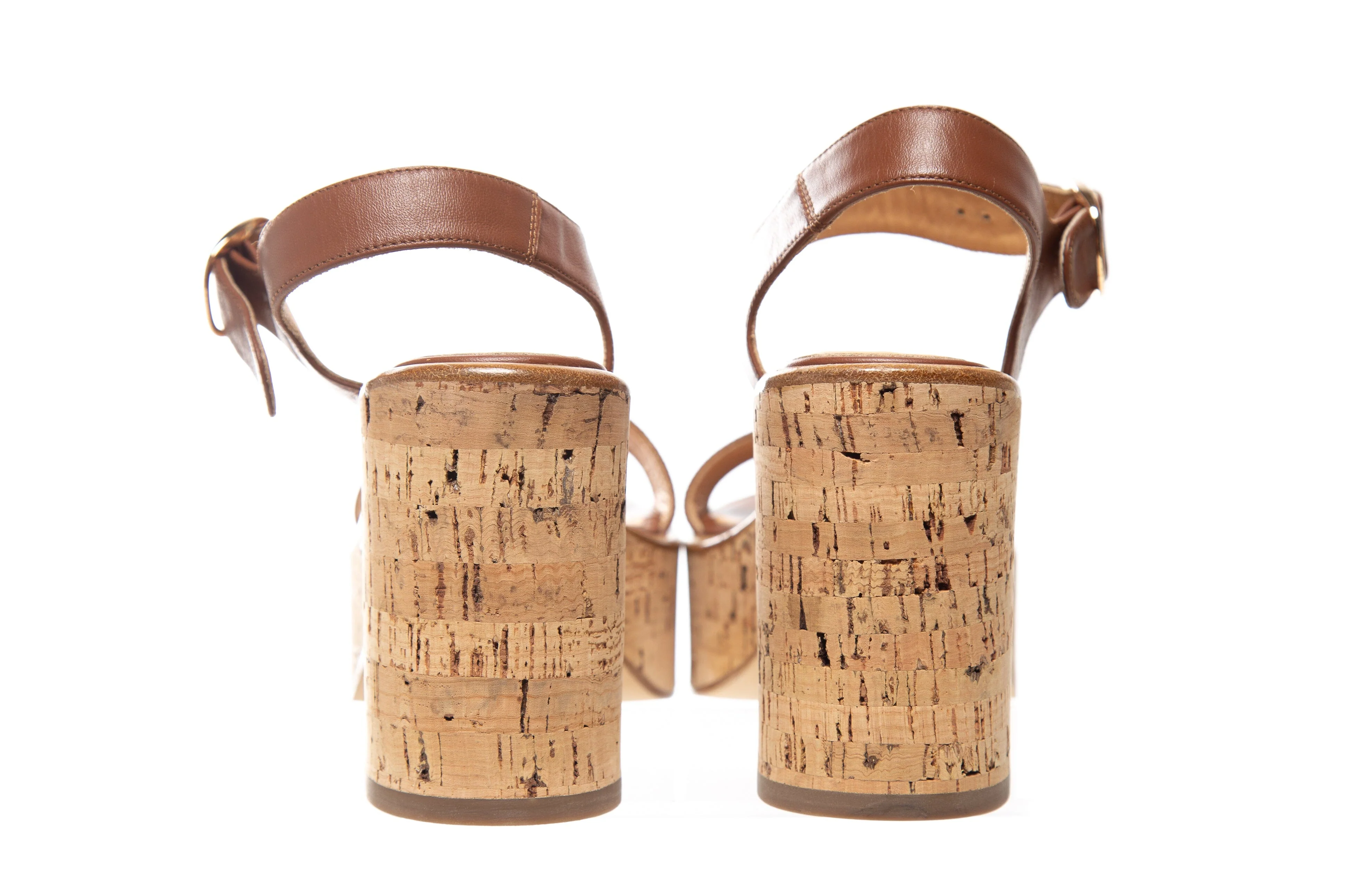 Gabriela Hearst Cognac Nappa Calfskin Leather Sandals SZ 37.5 - Image 4