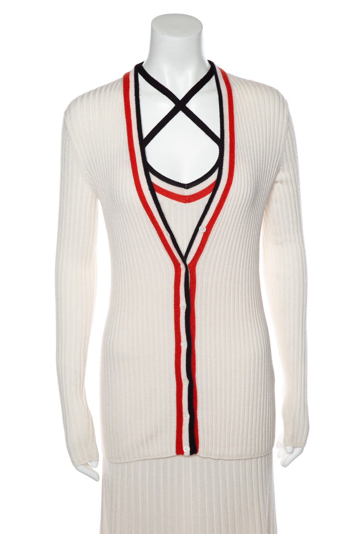 Gabriela Hearst Ivory Ribbed Dress and Cardigan Set SZ S NWT - Image 2