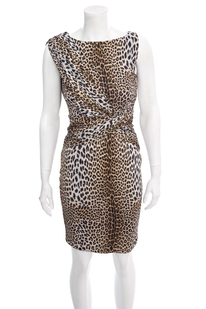 Giambattista Valli Cheetah Sleeveless Dress SZ XS
