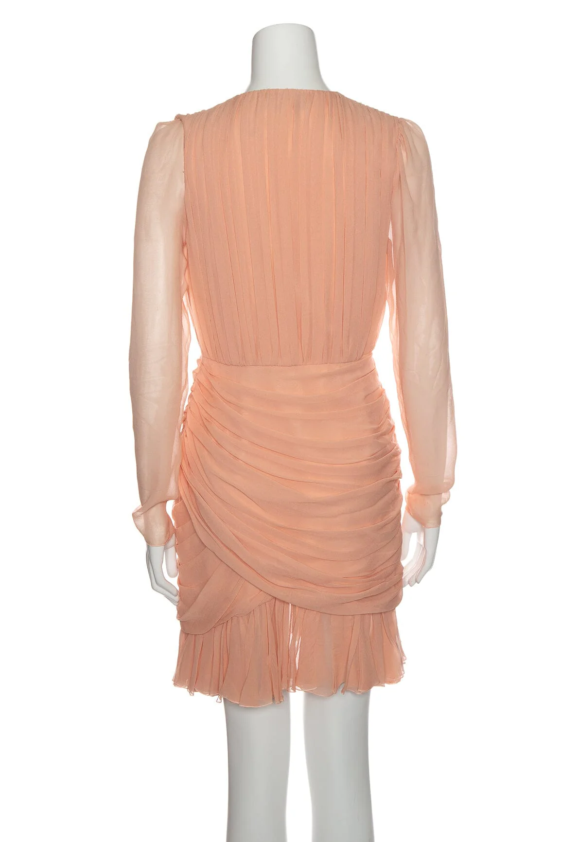 Giambattista Valli Pink Ruffle Gathered Mini Dress SZ 40 - Image 3