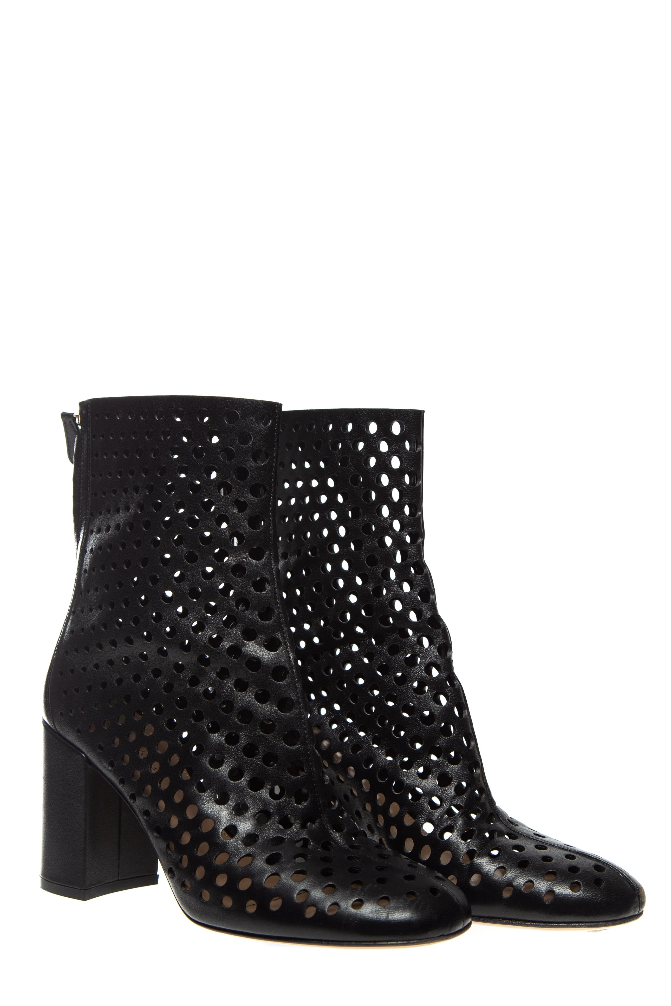 Gianvito Rossi Black Leather Laser Cut Ankle Booties SZ 38 - Image 2