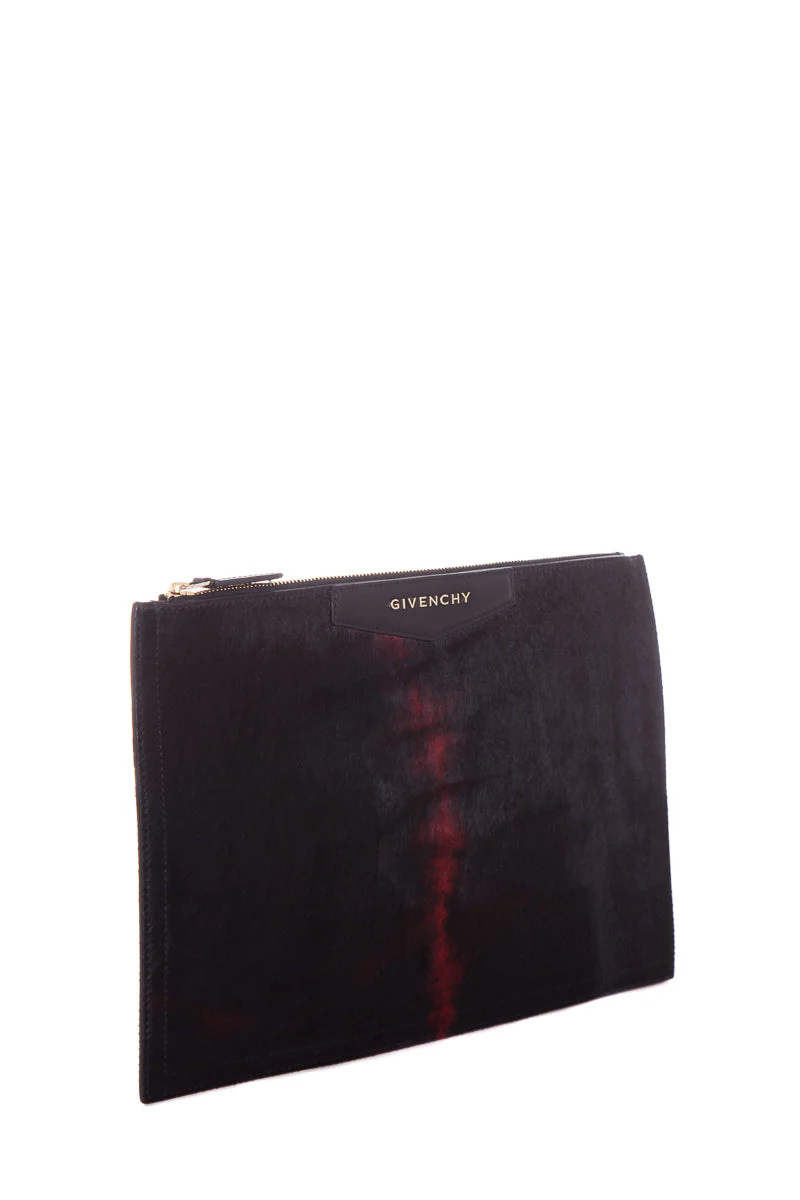 Givenchy Black & Red Pony Hair Antigona Pouch - Image 2