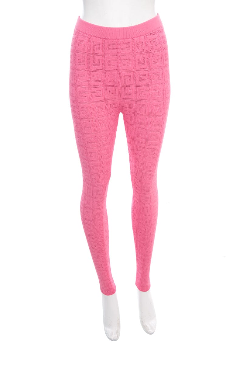 Givenchy Pink Knit Logo Leggings SZ XS