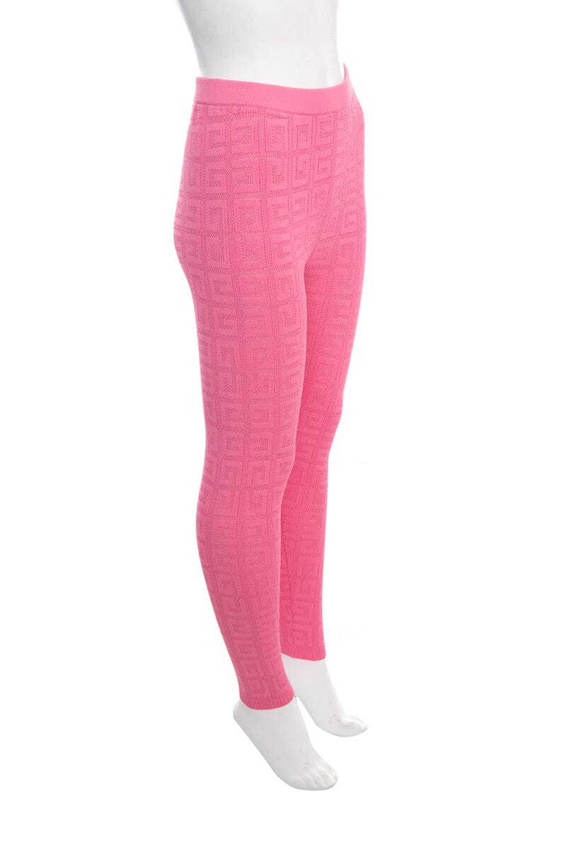Givenchy Pink Knit Logo Leggings SZ XS - Image 2