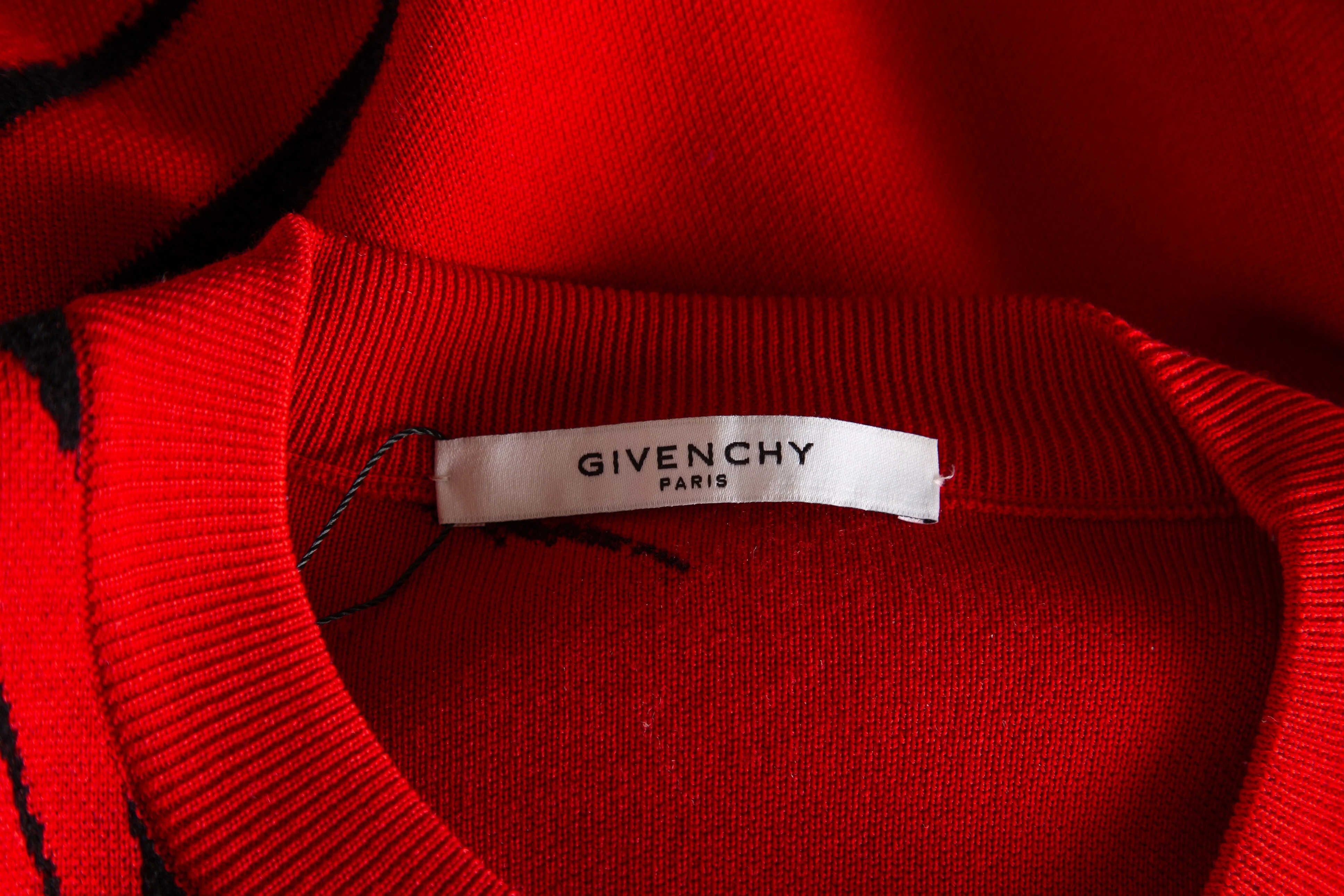 Givenchy Red Flying Tiger Graphic Crew Neck Sweater SZ L - Image 4