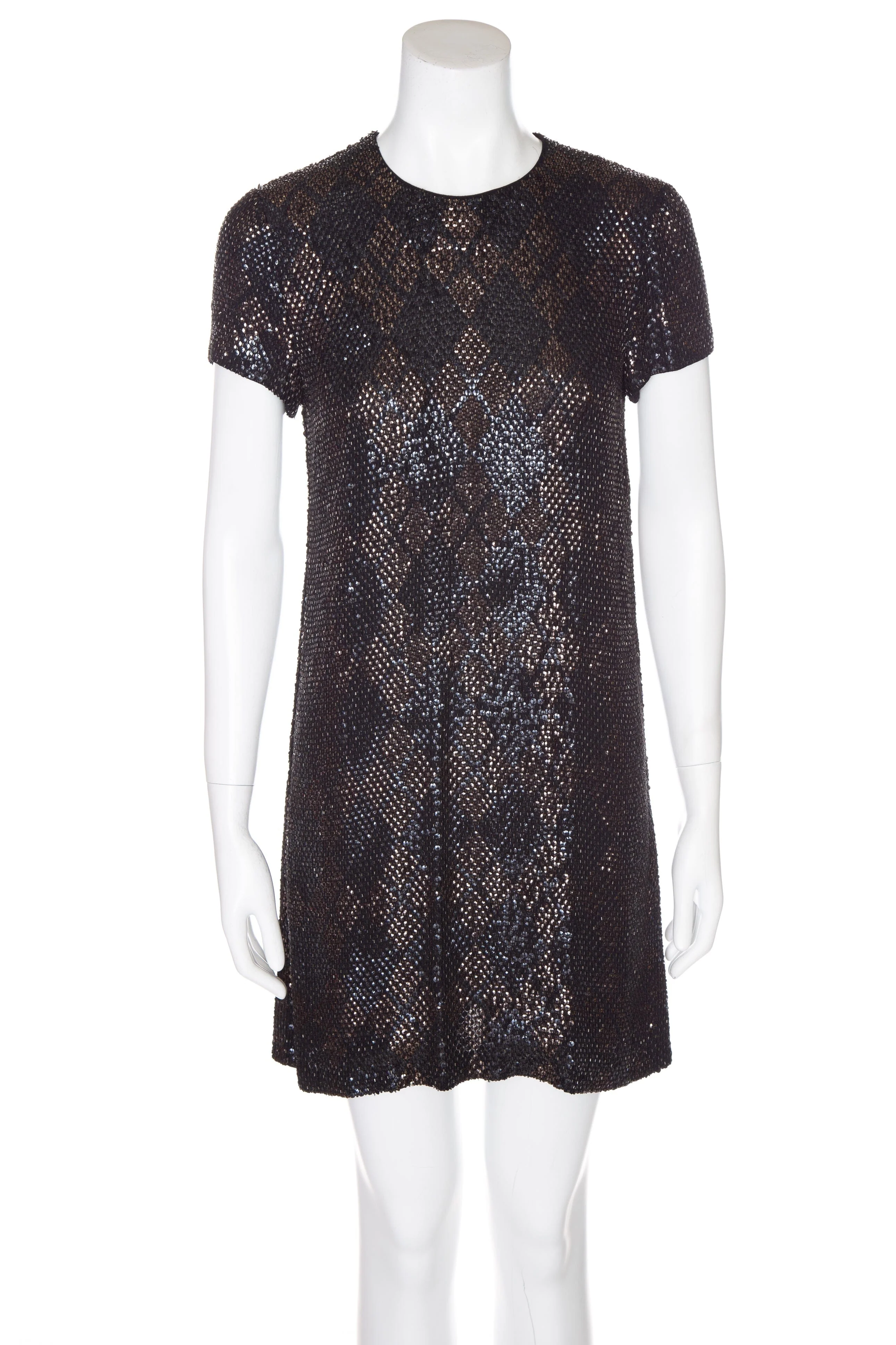 Gucci Black Beaded Mini Dress SZ 38