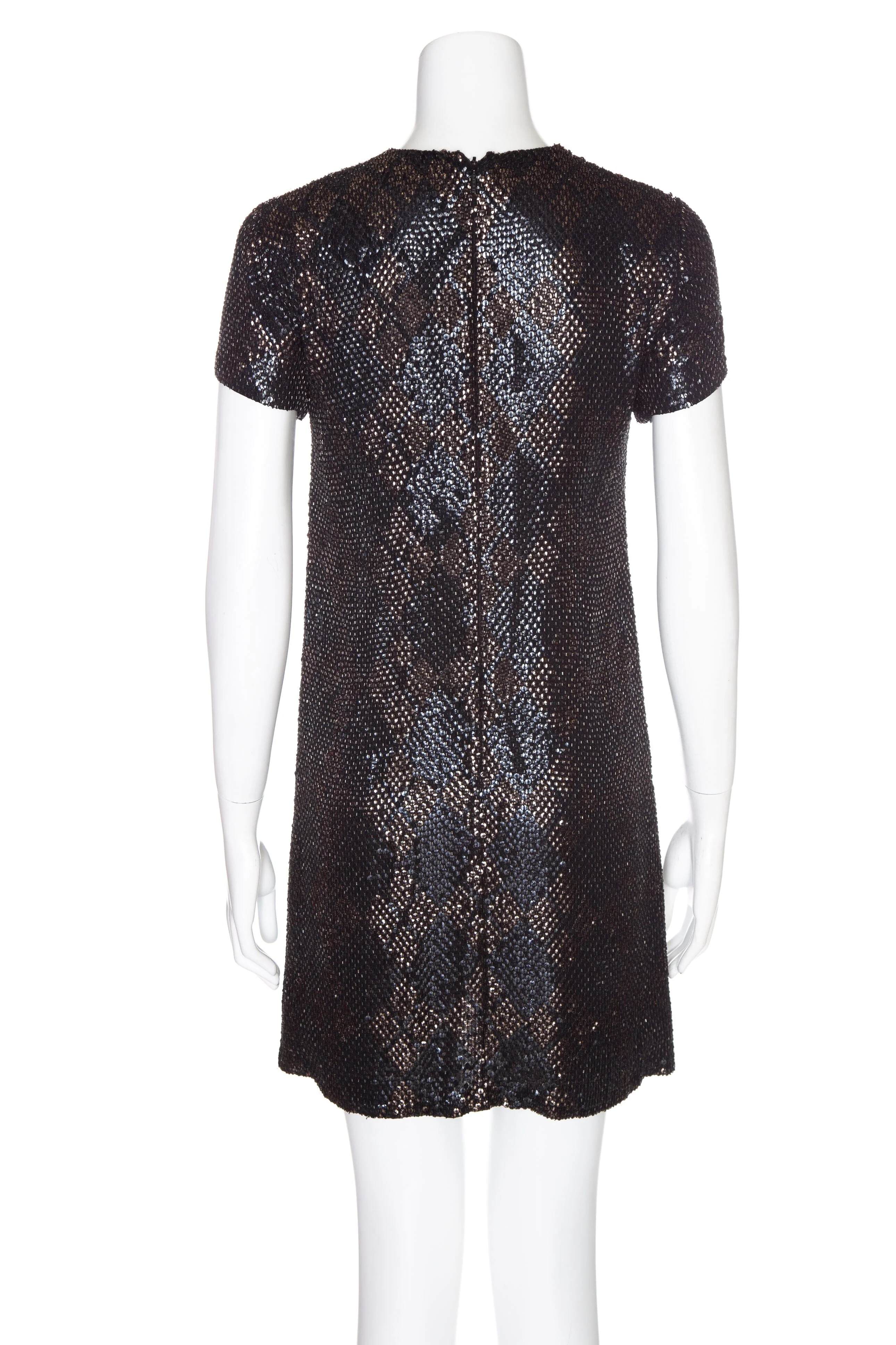 Gucci Black Beaded Mini Dress SZ 38 - Image 3