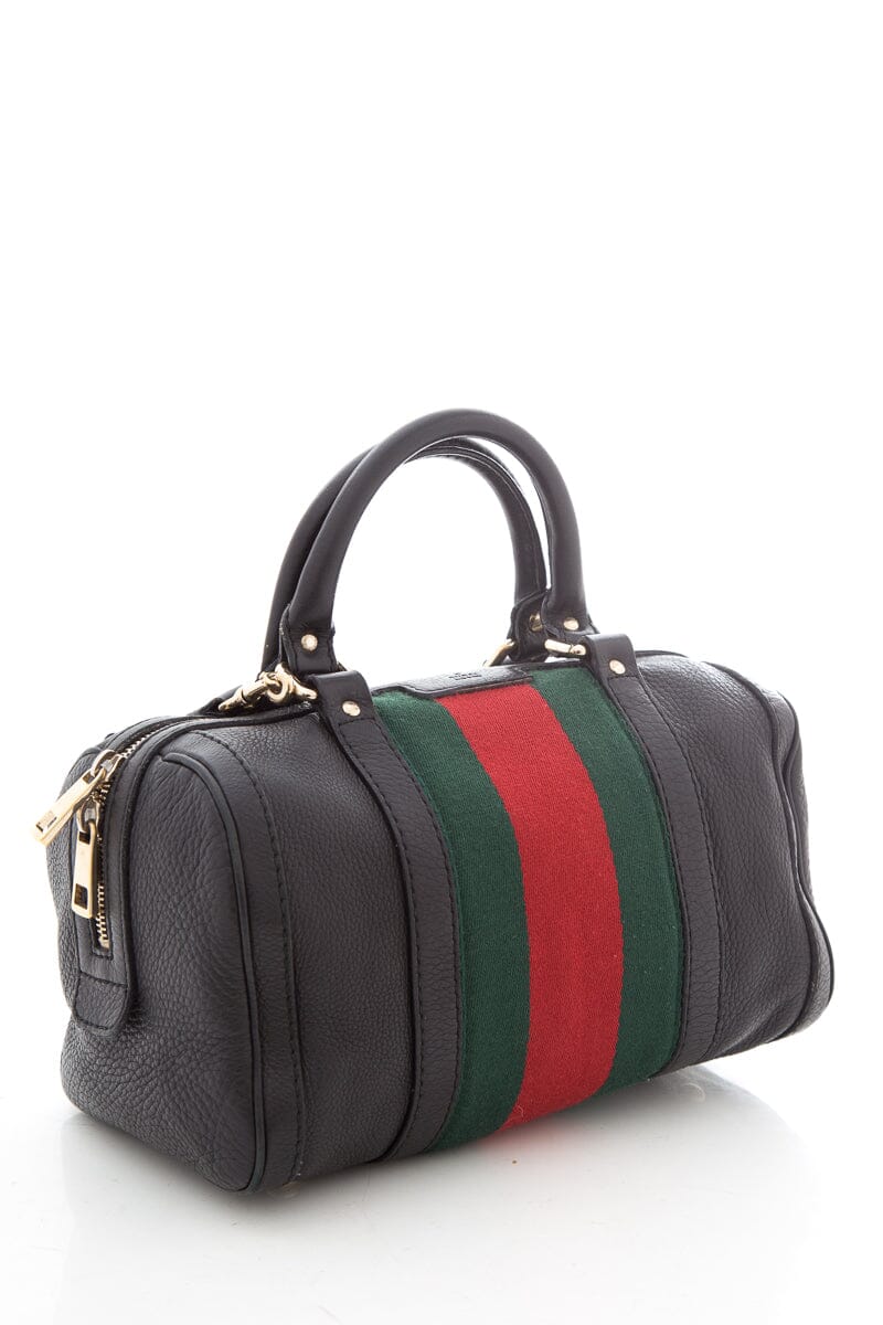 Gucci Black Leather Mini Bowler Handbag - Image 3