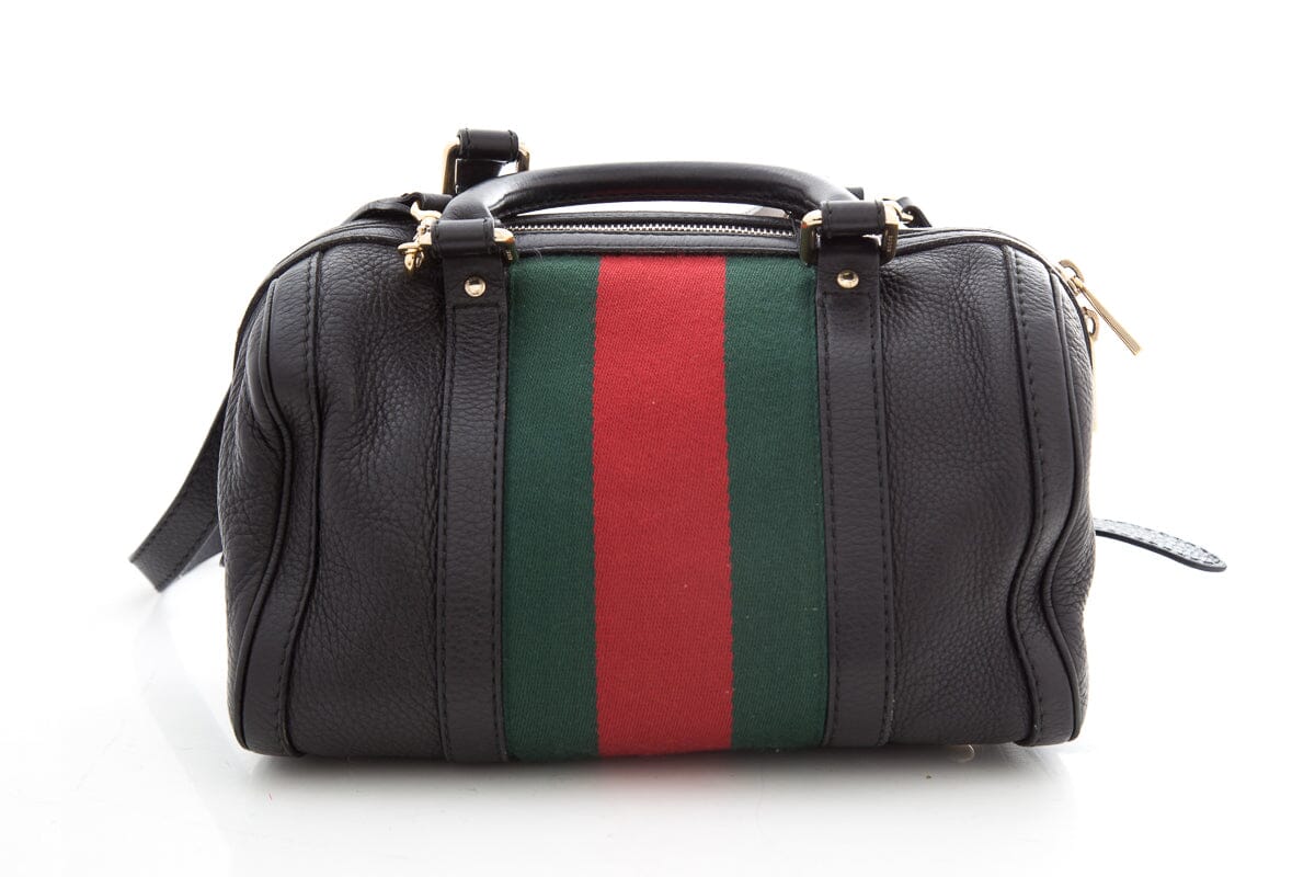 Gucci Black Leather Mini Bowler Handbag - Image 4