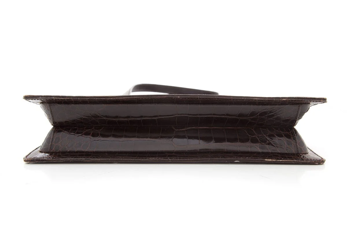 Gucci Brown Crocodile Tom Ford Era Top Handle Handbag - Image 5