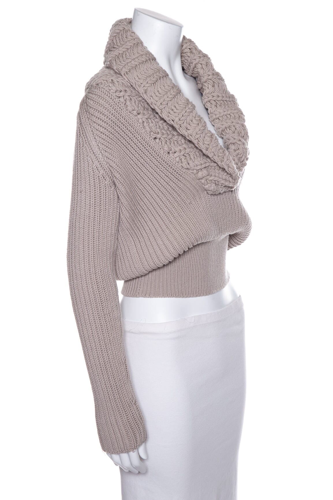 Gucci Grey Thick Collar Fitted Sweater SZ S - Image 2