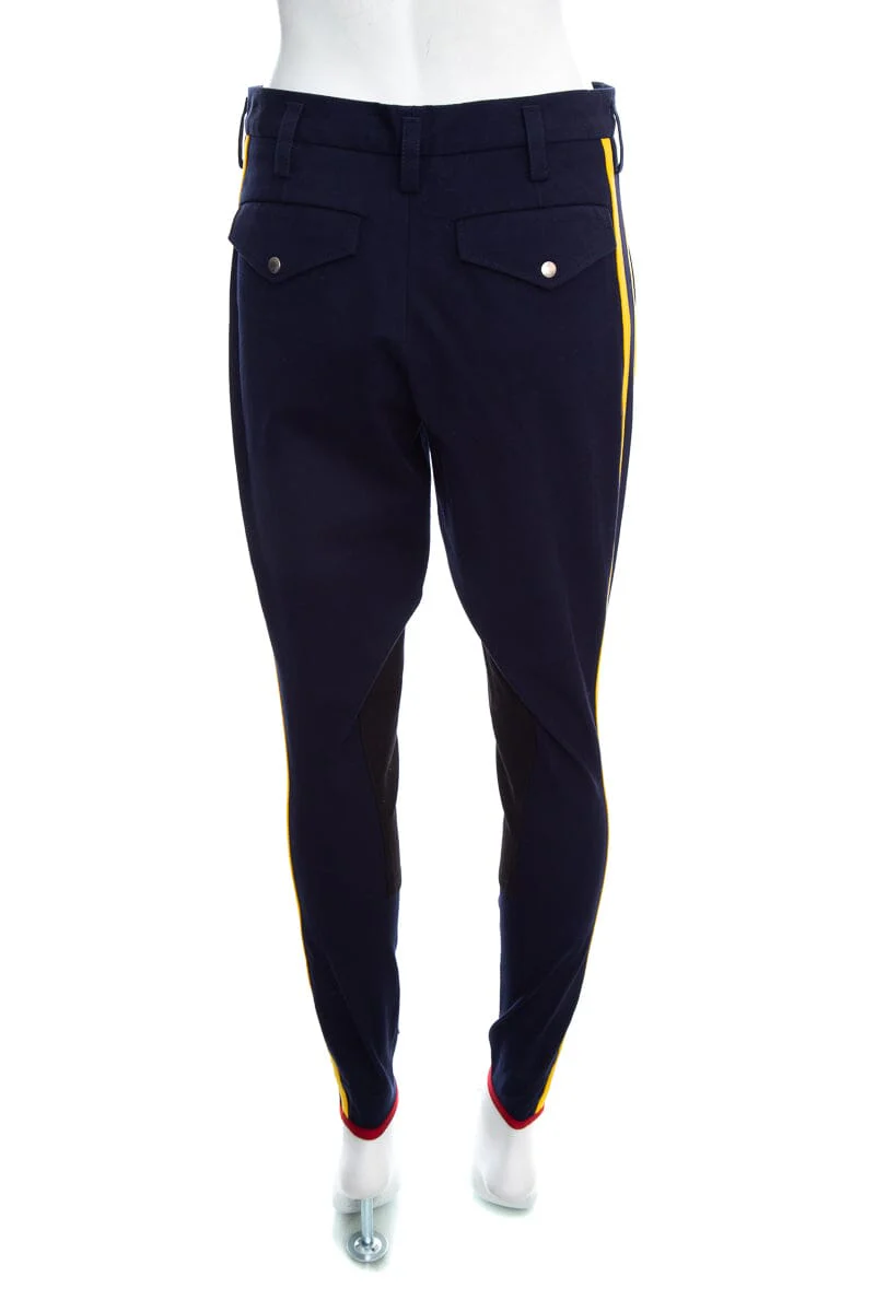 Gucci Navy Equestrian Riding Pants with Floral Embroidery SZ 42 - Image 3